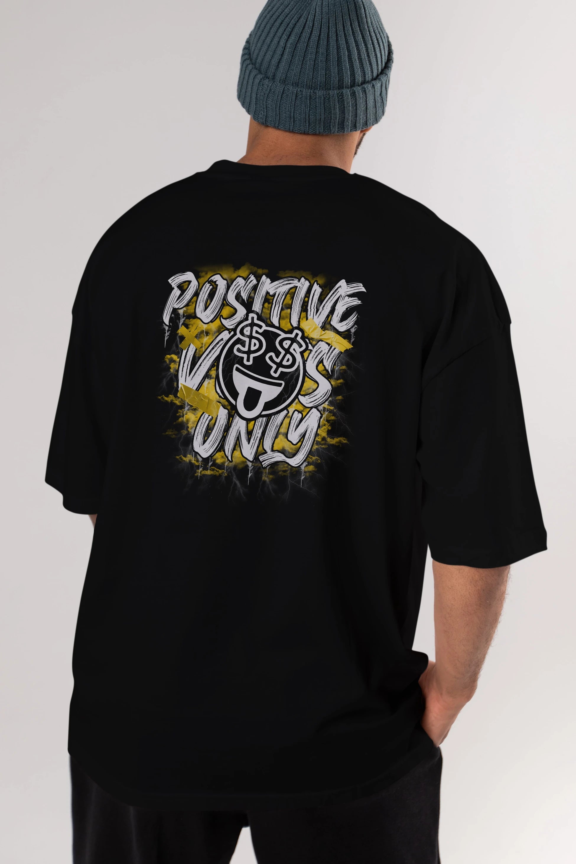 Positive Only Arka Baskılı Oversize t-shirt Erkek Kadın Unisex