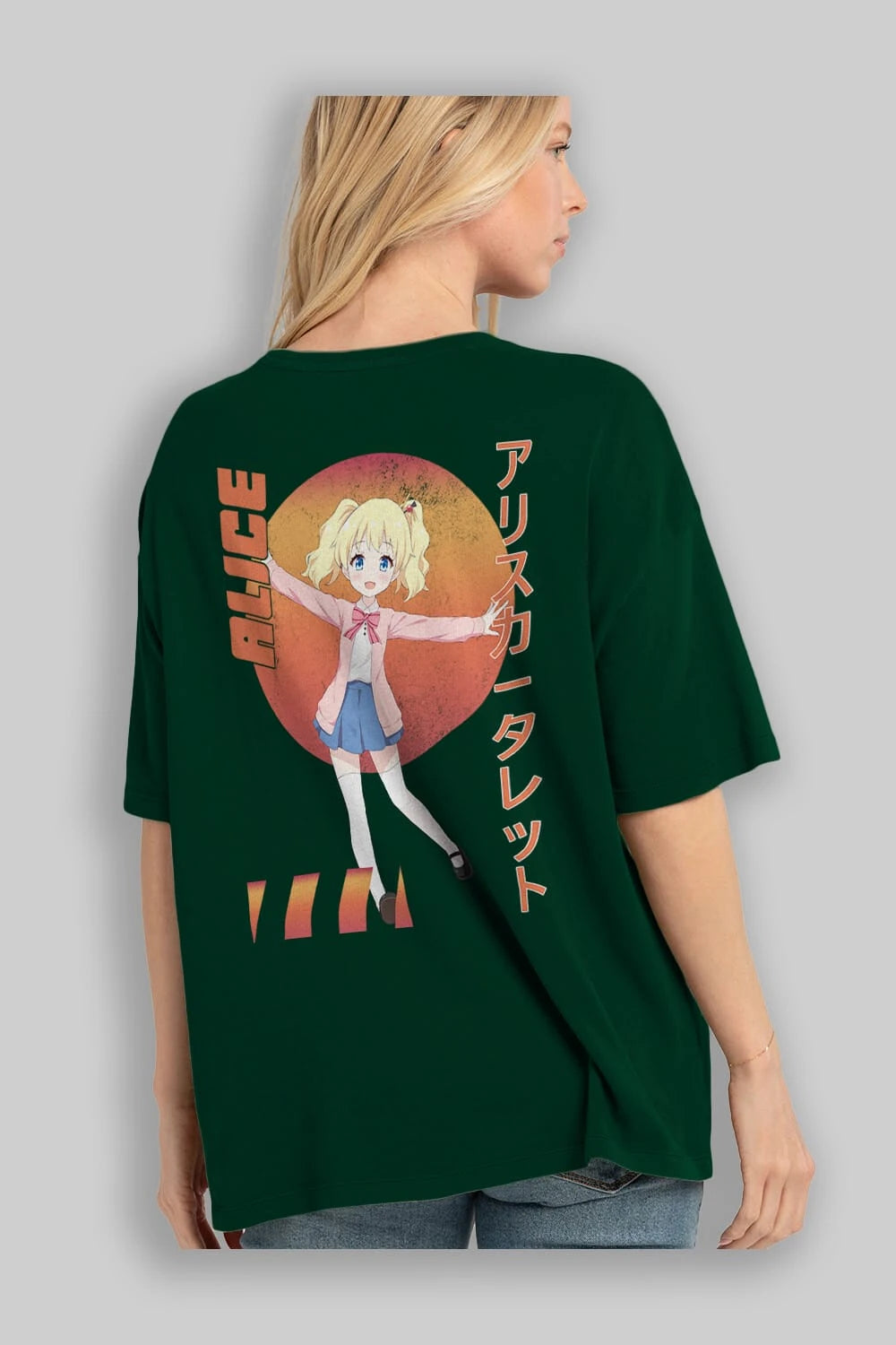 Alice Cartelet 15 Anime Arka Baskılı Oversize t-shirt Erkek Kadın Unisex