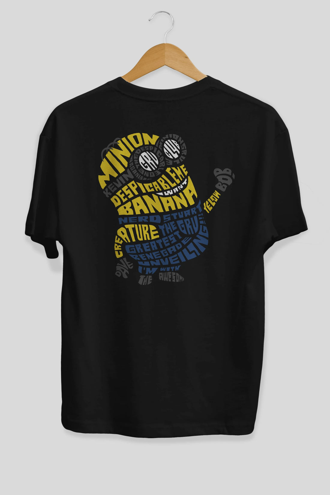 Minion Arka Baskılı Oversize t-shirt %100 pamuk Erkek Kadın Unisex