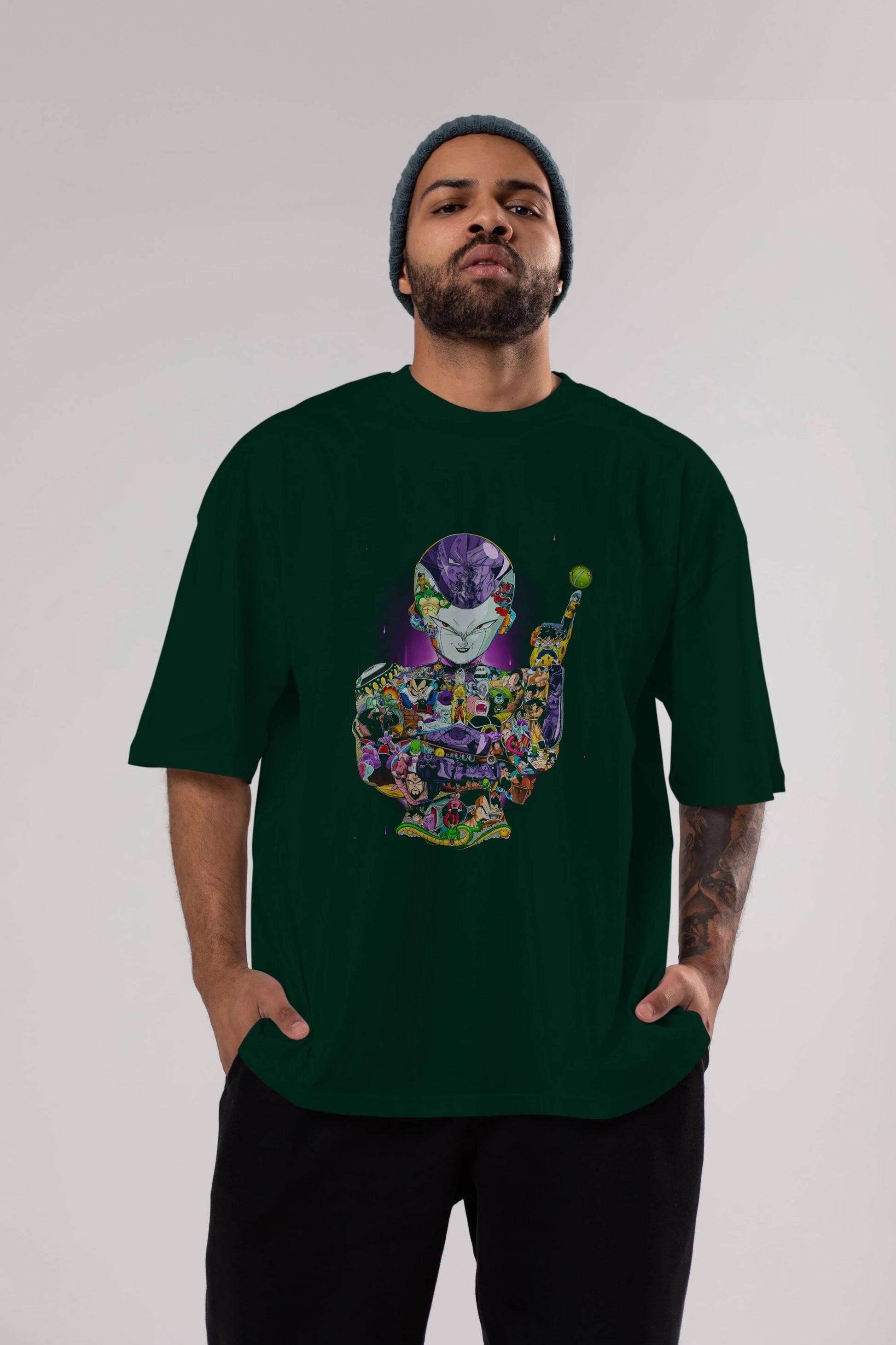 DRAGON BALL ART (4) Anime Ön Baskılı Oversize t-shirt %100 pamuk Erkek Kadın Unisex