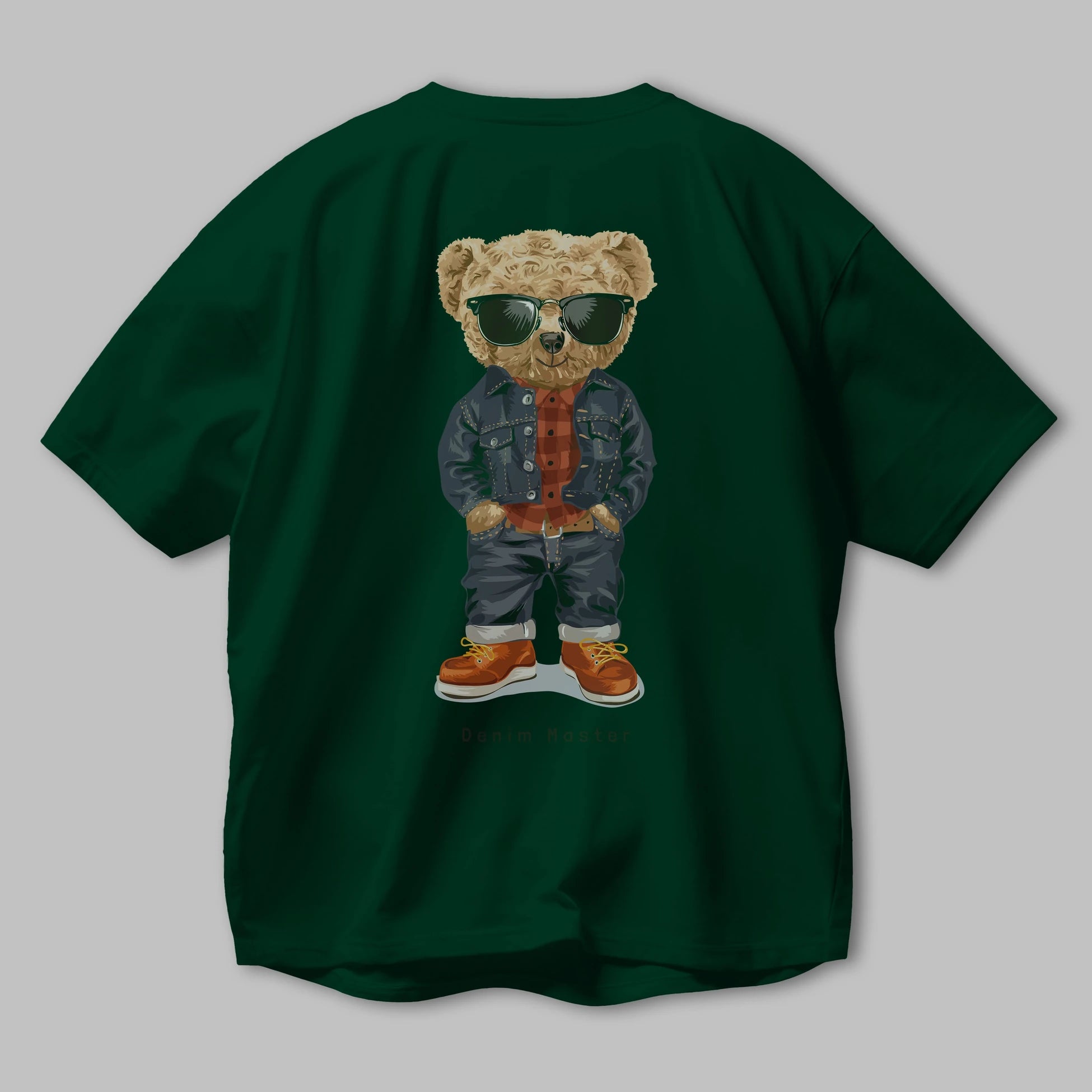 Teddy Bear Tarz Arka Baskılı Oversize t-shirt Erkek Kadın Unisex %100 Pamuk
