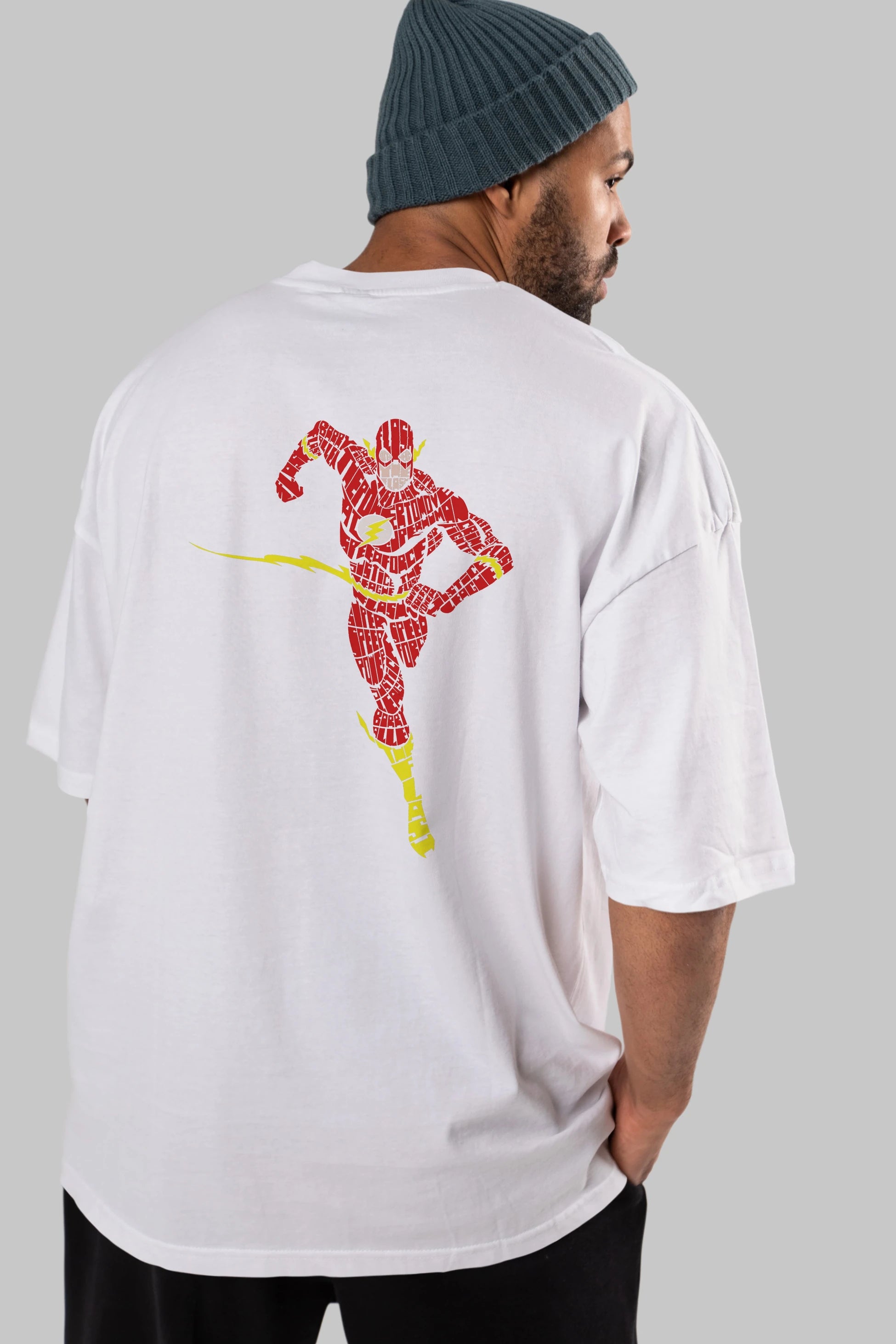 The Flash Arka Baskılı Oversize t-shirt %100 pamuk Erkek Kadın Unisex