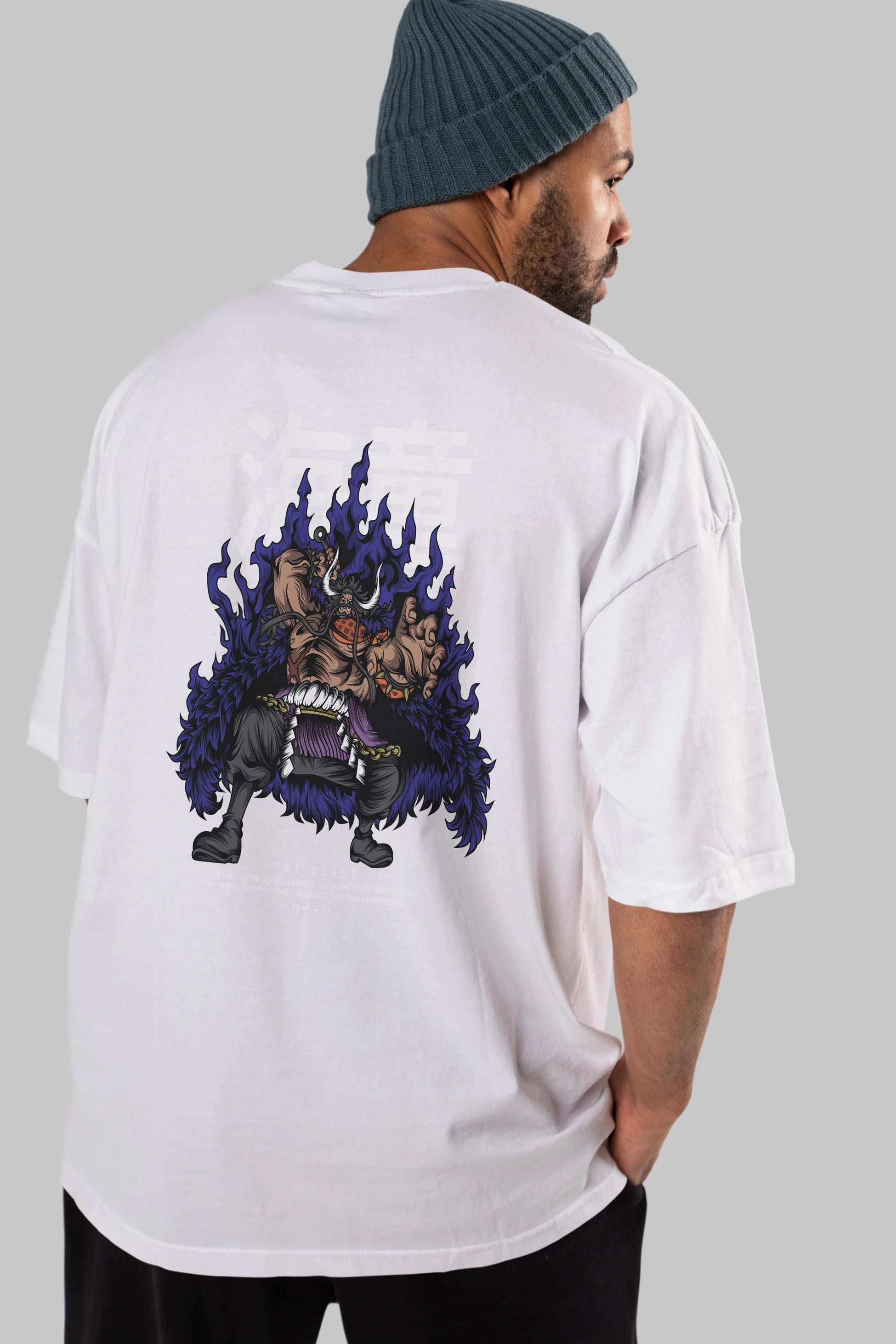 Kaido Anime Arka Baskılı Oversize t-shirt Erkek Kadın Unisex