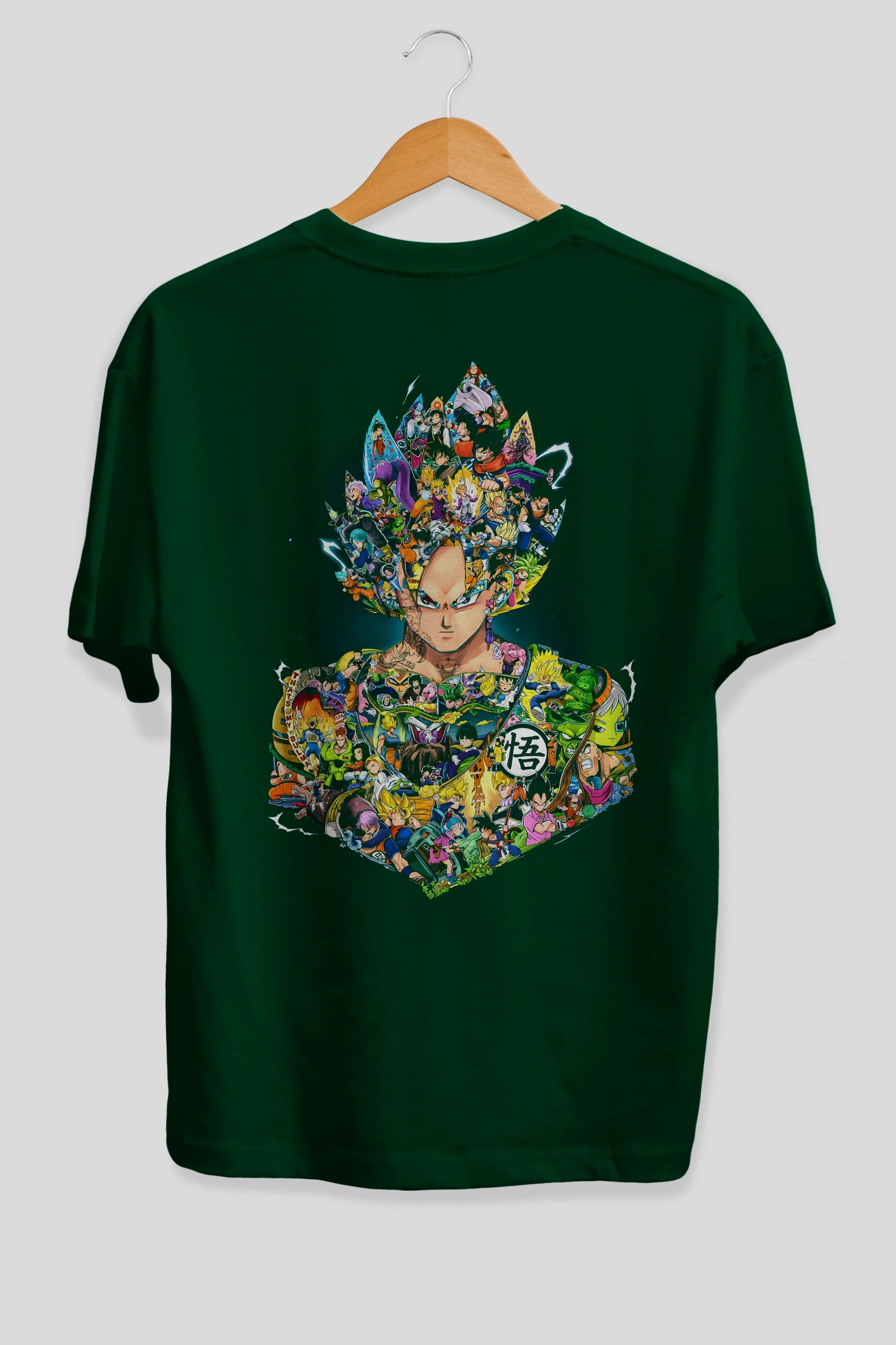 DRAGON BALL ART Anime Arka Baskılı Oversize t-shirt Erkek Kadın Unisex