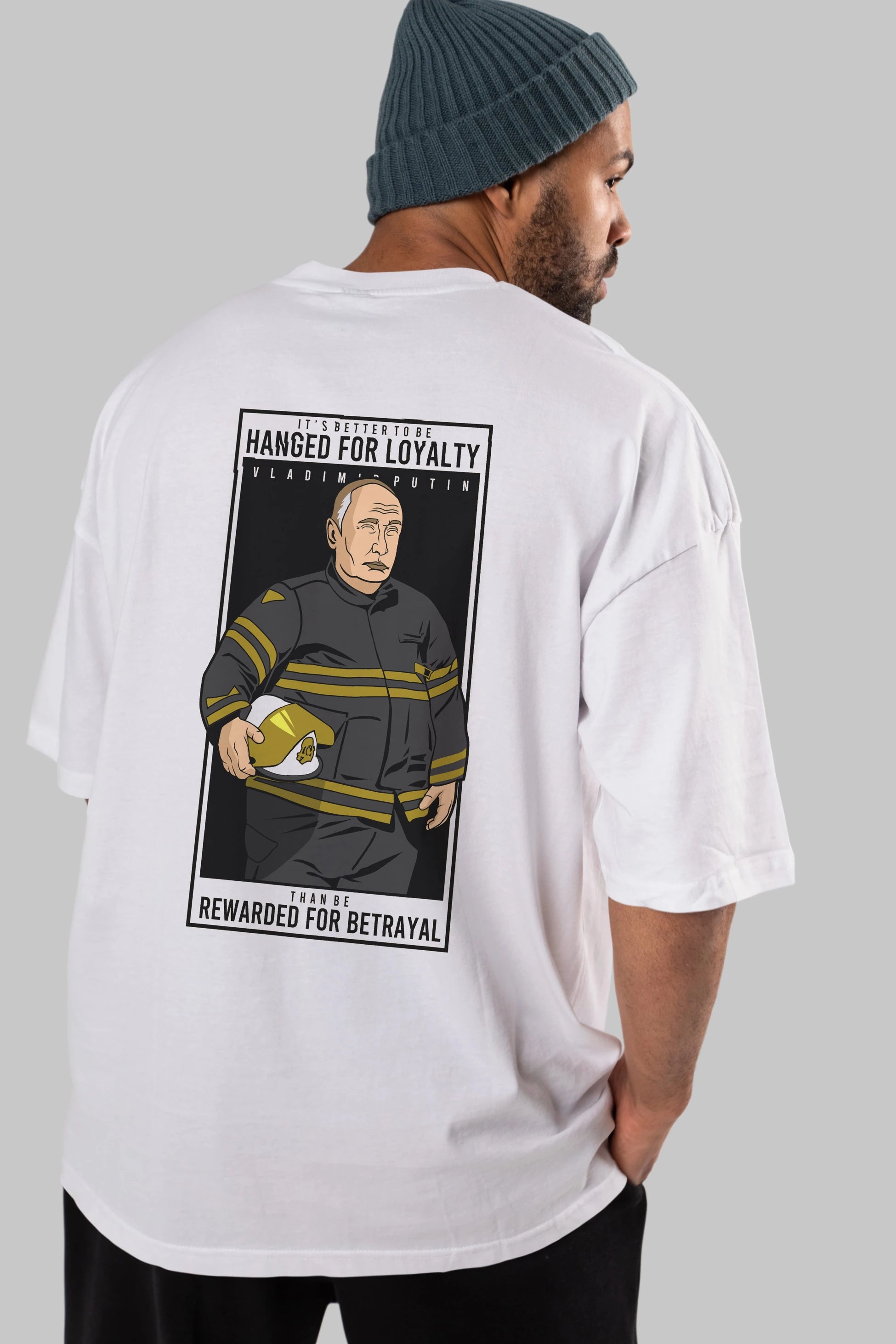 Putin Fireman Arka Baskılı Oversize t-shirt Erkek Kadın Unisex %100 Pamuk tişort