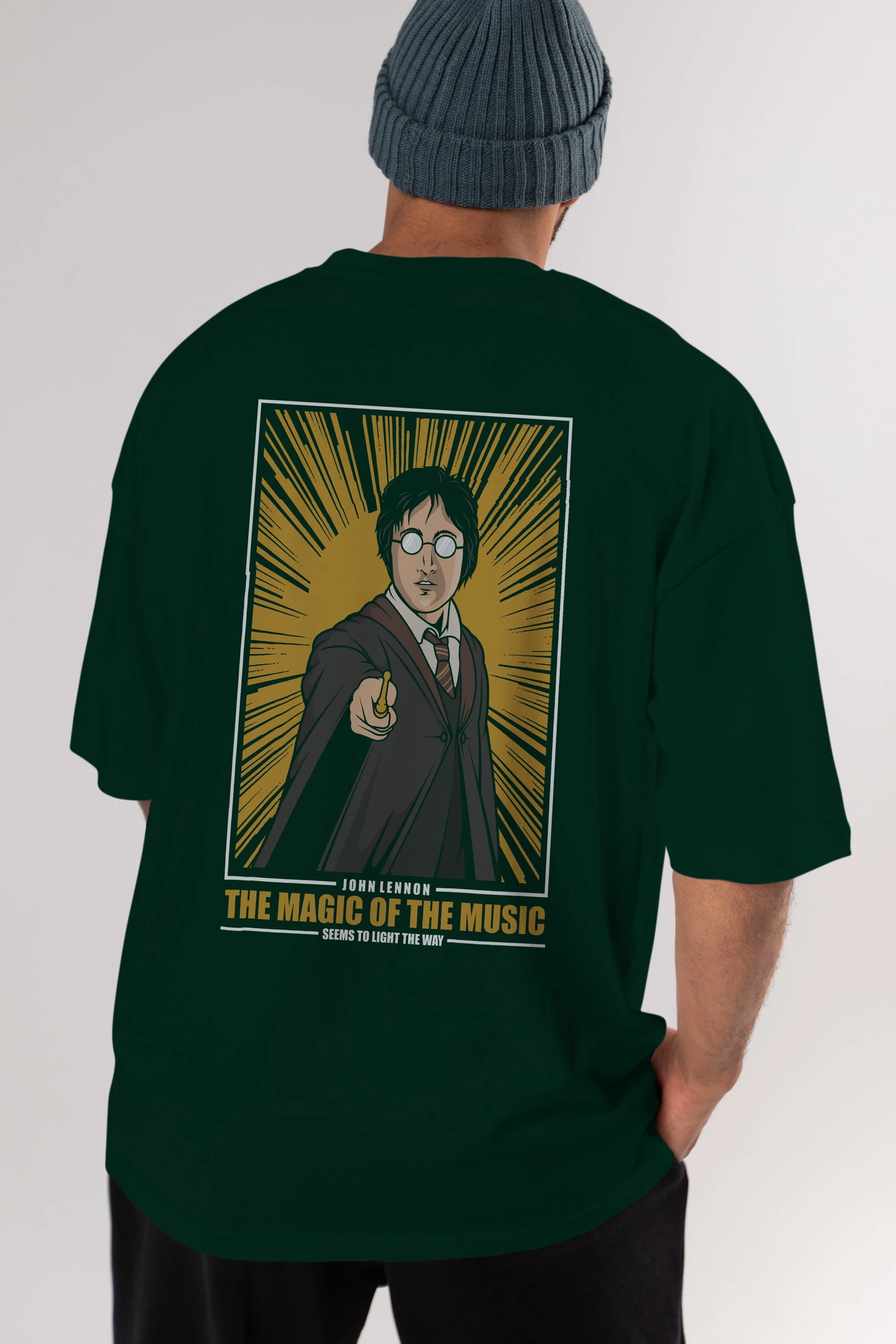 John Potter Arka Baskılı Oversize t-shirt Erkek Kadın Unisex %100 Pamuk tişort