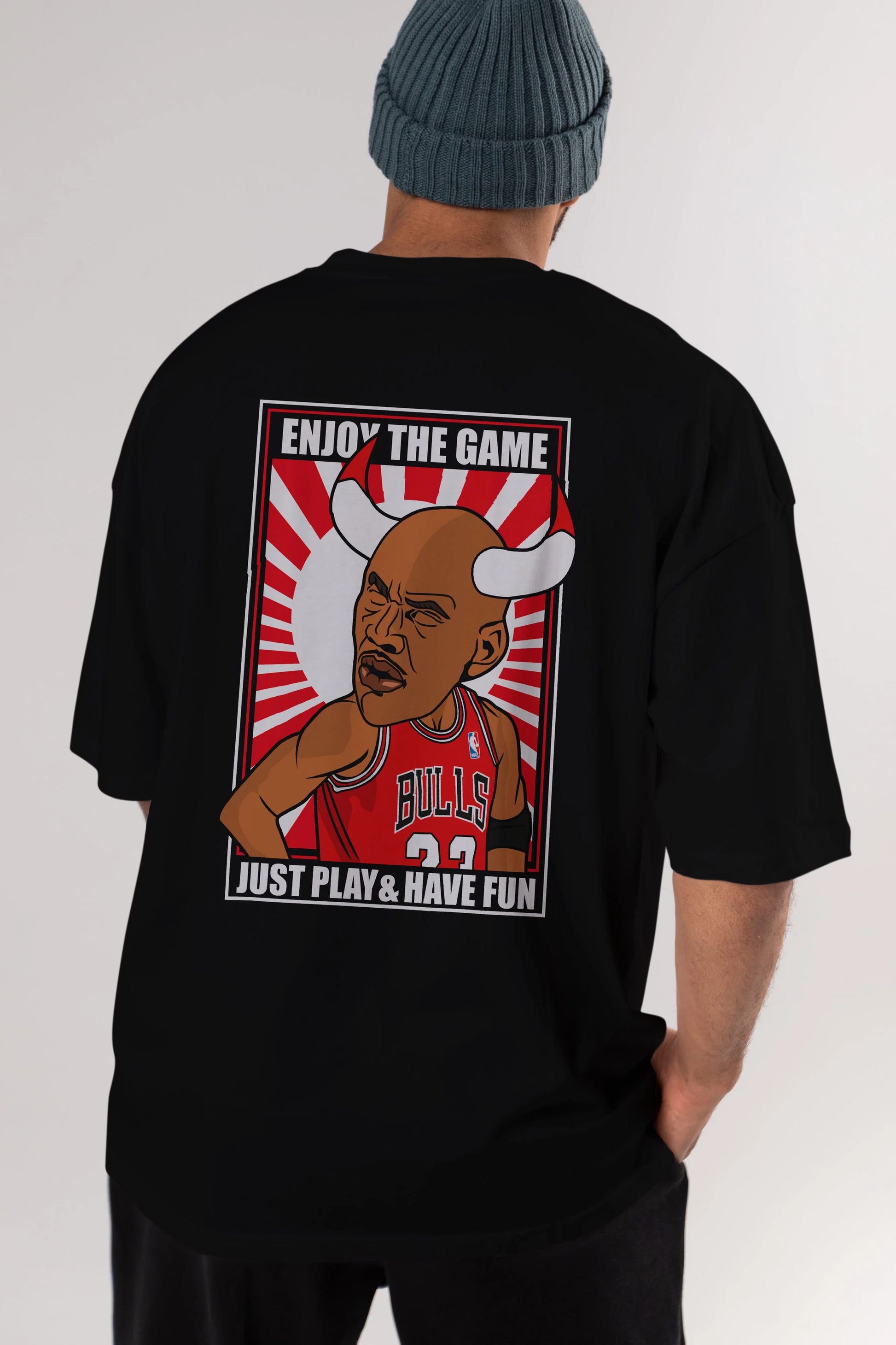 Michael Jordan Arka Baskılı Oversize t-shirt Erkek Kadın Unisex %100 Pamuk tişort