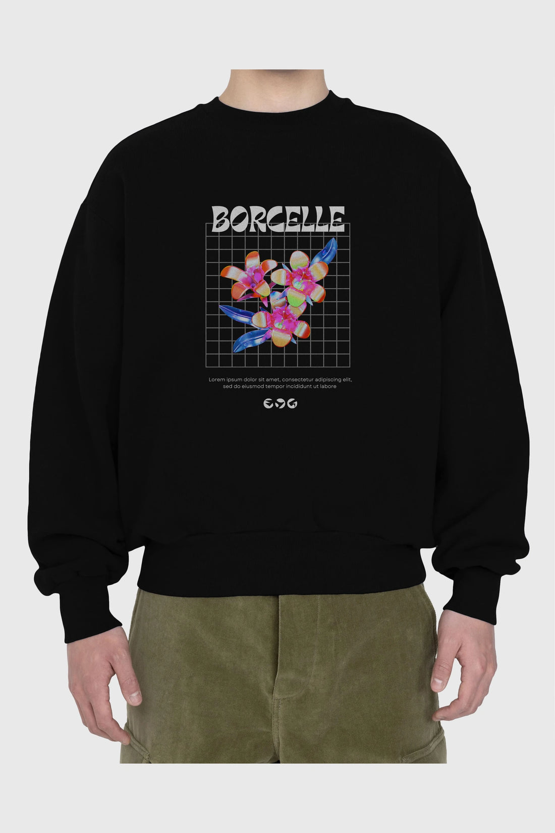 Borcelle Streetwear Ön Baskılı Oversize Sweatshirt Erkek Kadın Unisex