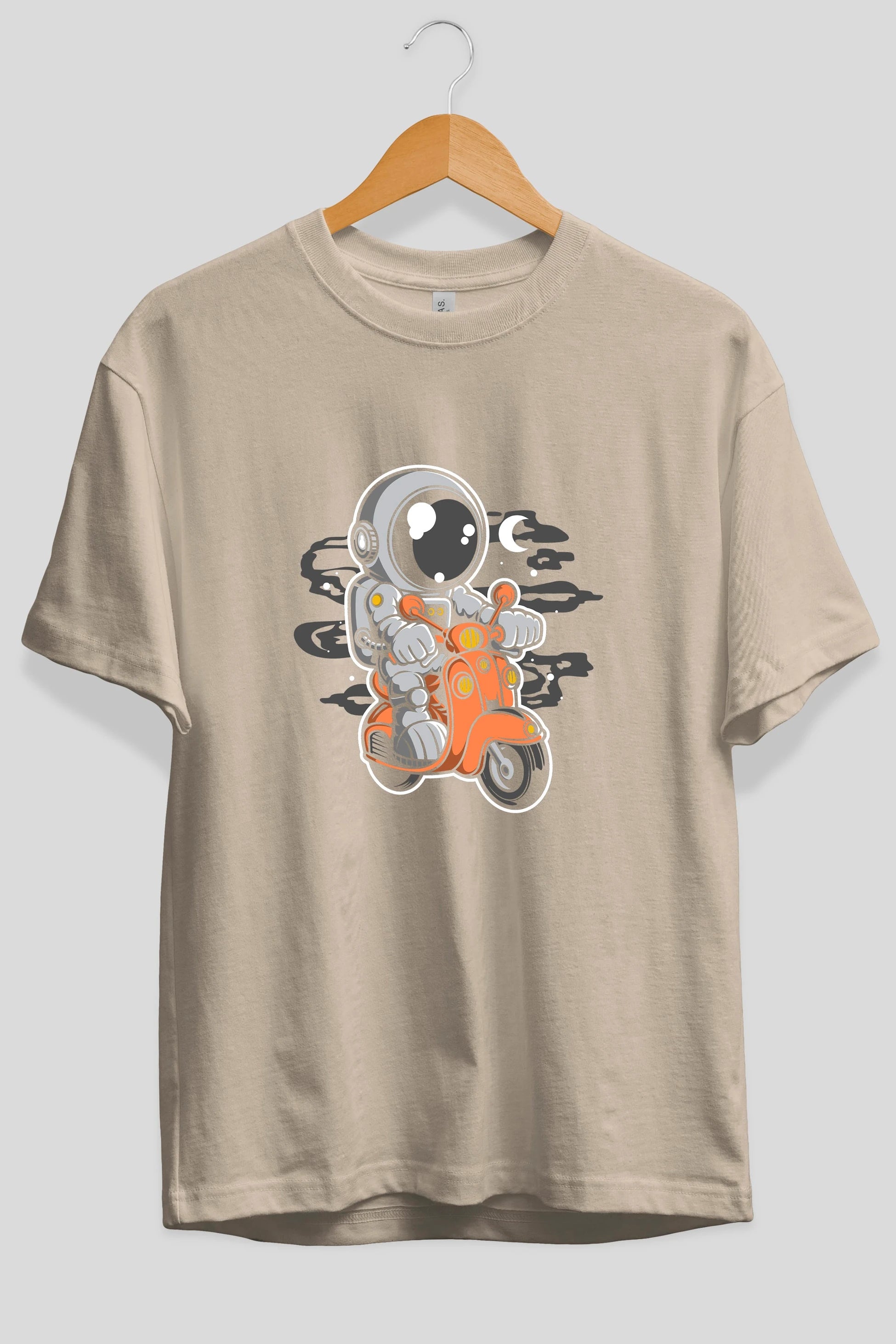 Astronaut Scooter Ön Baskılı Oversize t-shirt Erkek Kadın Unisex