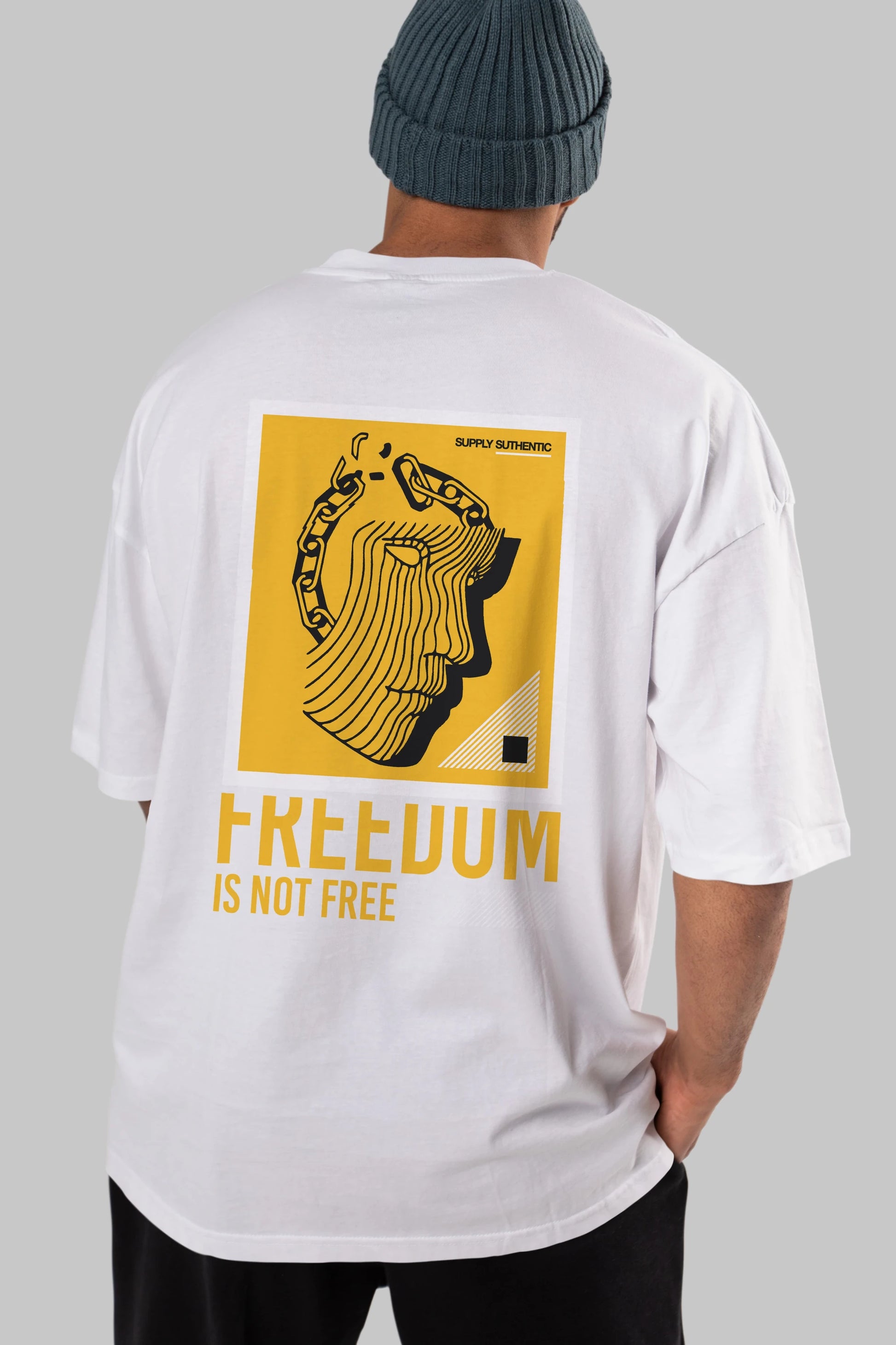 Freedom is Not Free Arka Baskılı Oversize t-shirt Erkek Kadın Unisex