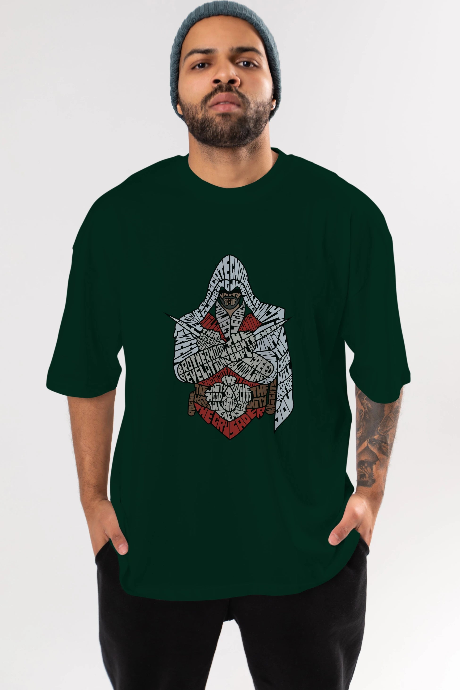 Assassins Ön Baskılı Oversize t-shirt %100 pamuk Erkek Kadın Unisex