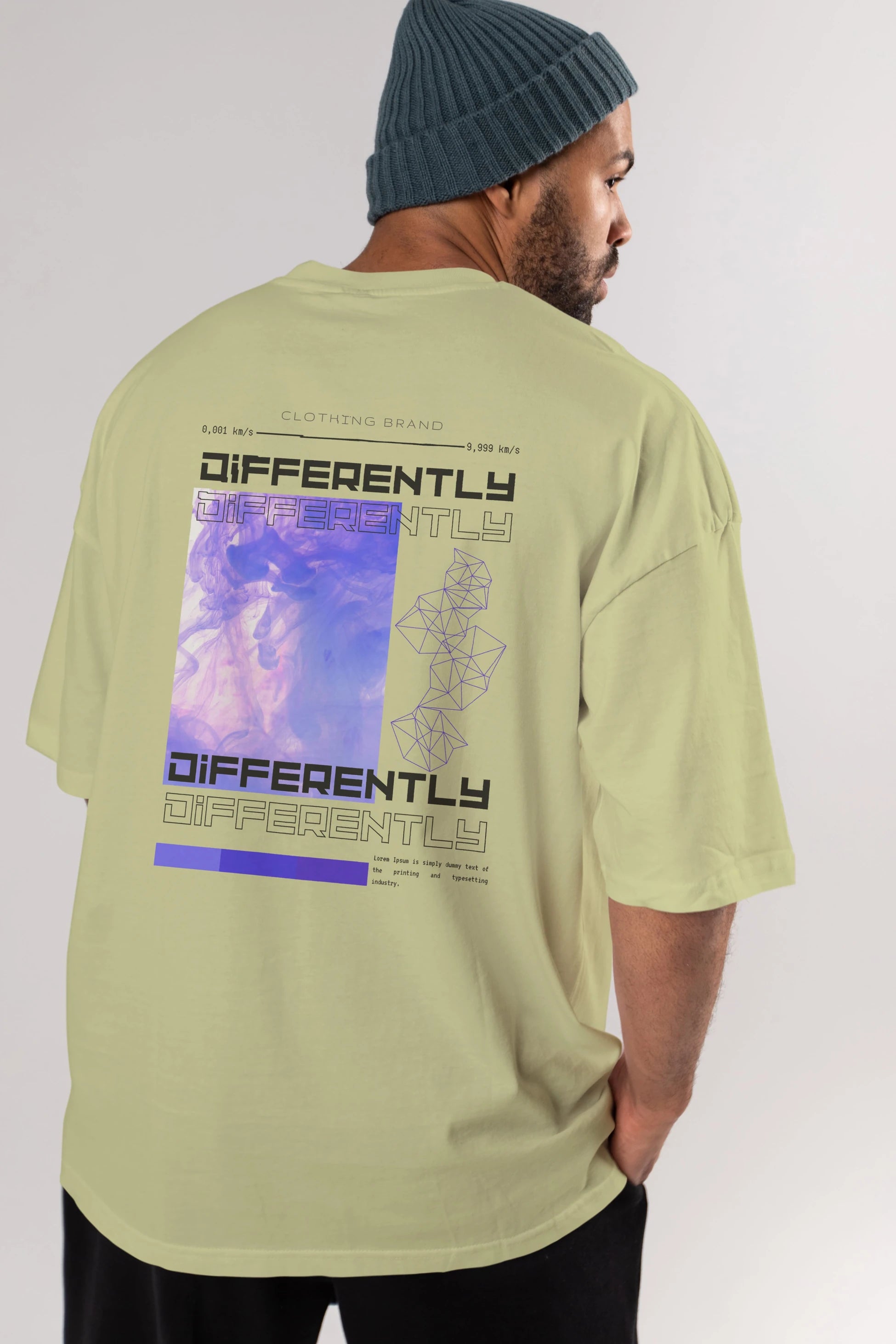 Differently Yazılı Arka Baskılı Oversize t-shirt Erkek Kadın Unisex