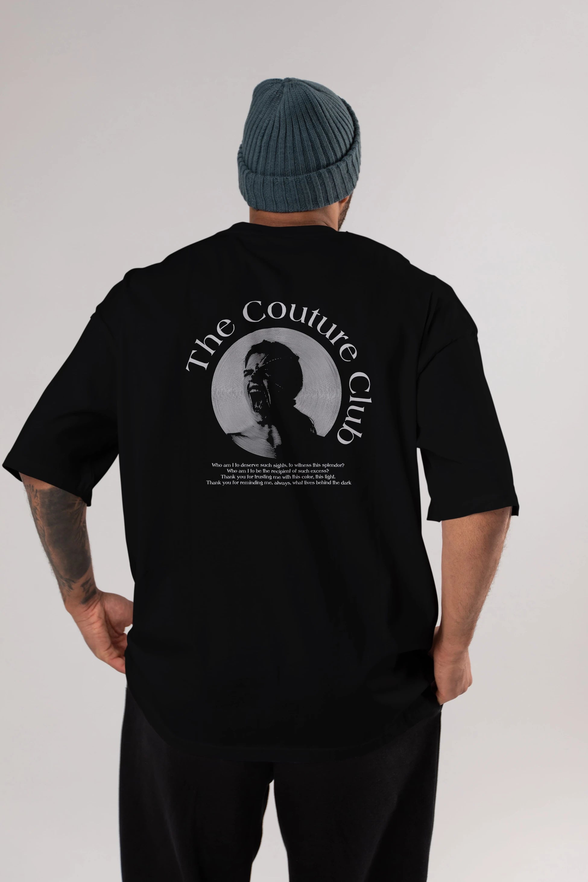 The Couture Club Arka Baskılı Oversize t-shirt Erkek Kadın Unisex