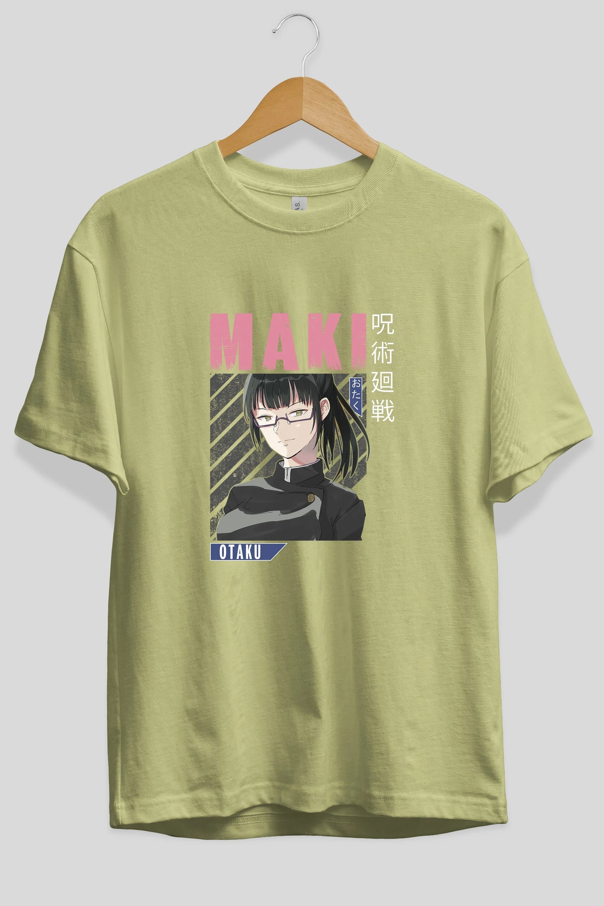 Maki Zenin CHAINSAWMAN 1 Anime Ön Baskılı Oversize t-shirt %100 pamuk Erkek Kadın Unisex