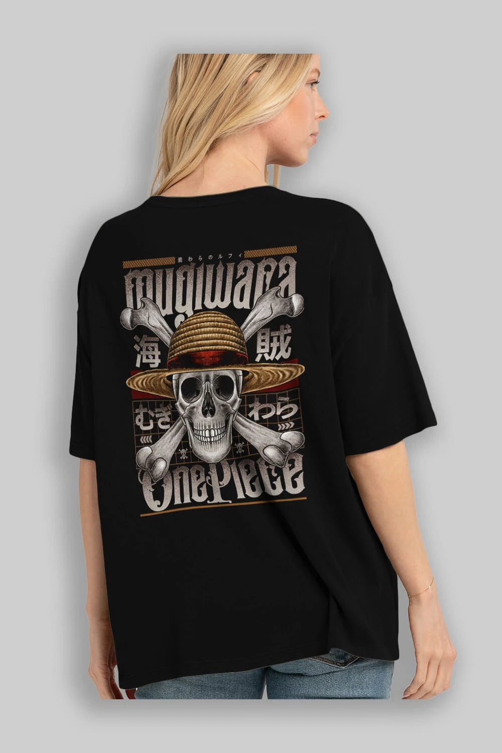 ONE PIECE (2) Anime Arka Baskılı Oversize t-shirt Erkek Kadın Unisex