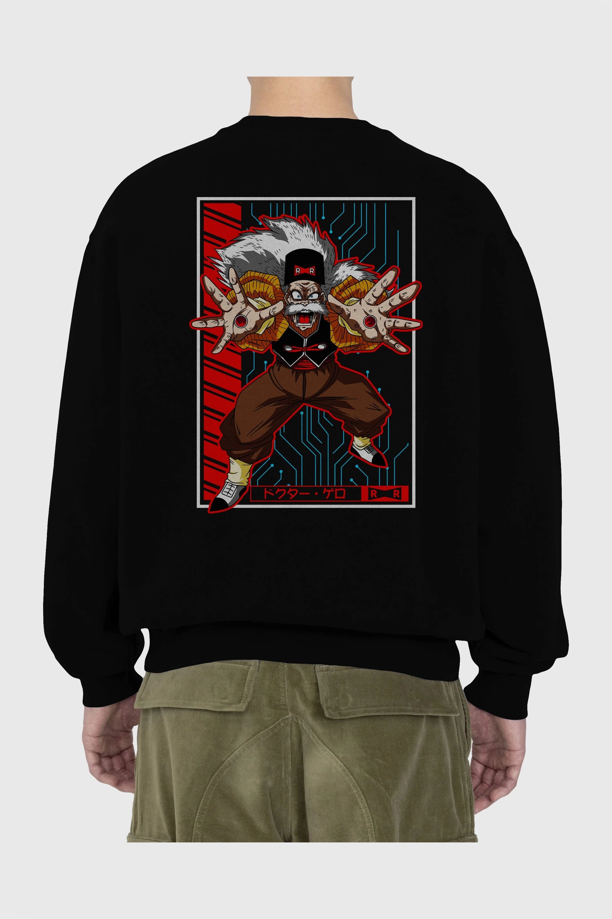 DragonBall DrMakigero Anime Arka Baskılı Oversize Sweatshirt Erkek Kadın Unisex