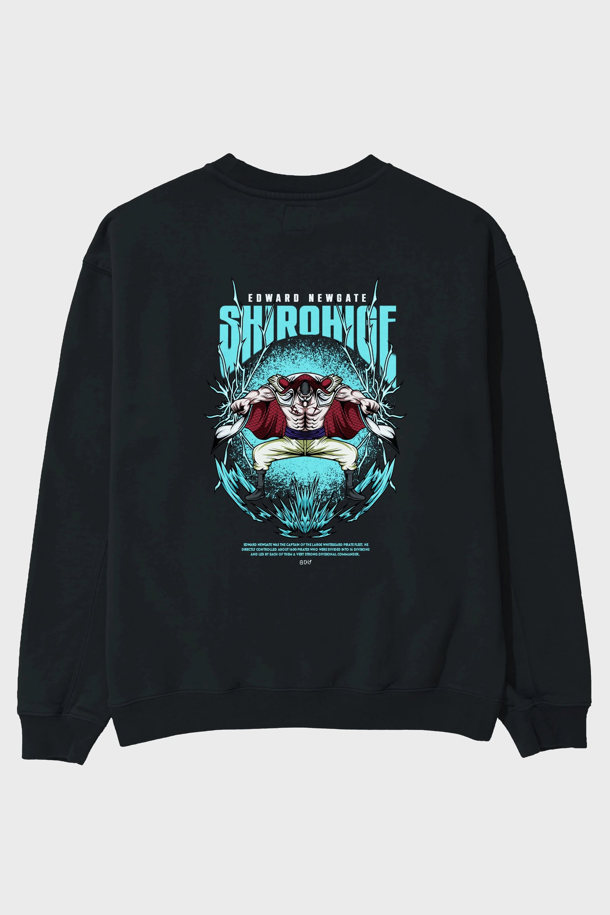 Shirohige Anime Arka Baskılı Oversize Sweatshirt Erkek Kadın Unisex