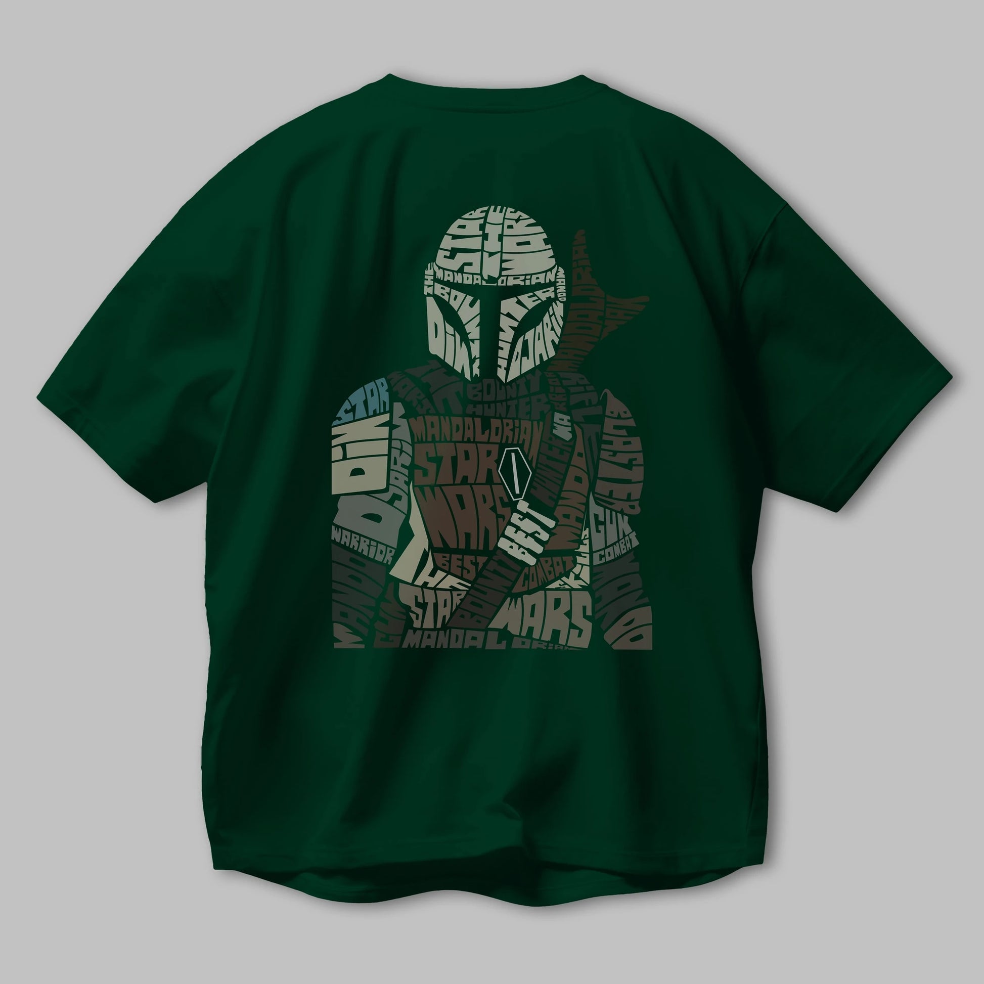 Mandalorian Arka Baskılı Oversize t-shirt %100 pamuk Erkek Kadın Unisex