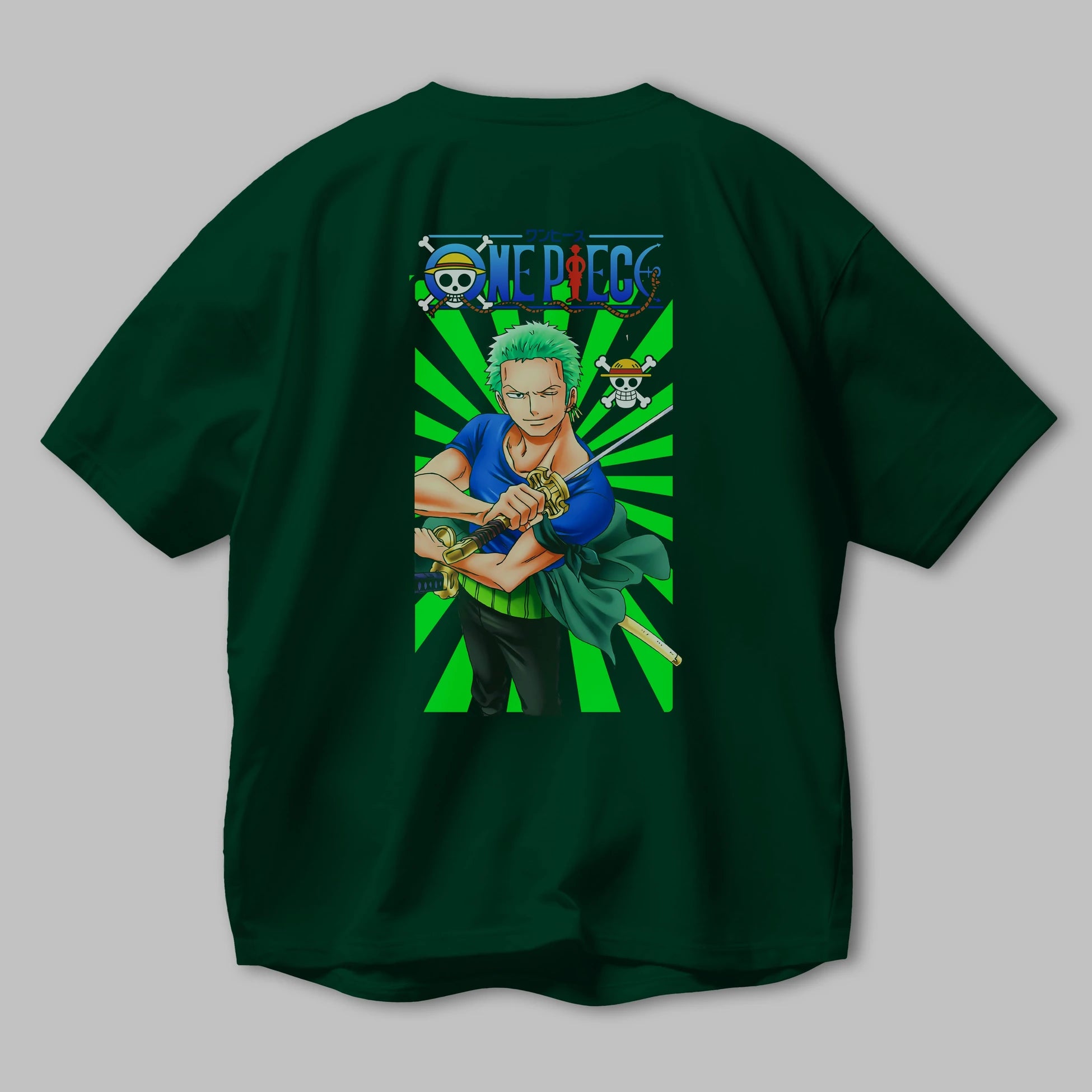Roronoa Zoro 6 Anime Arka Baskılı Oversize t-shirt Erkek Kadın Unisex %100 pamuk tişort