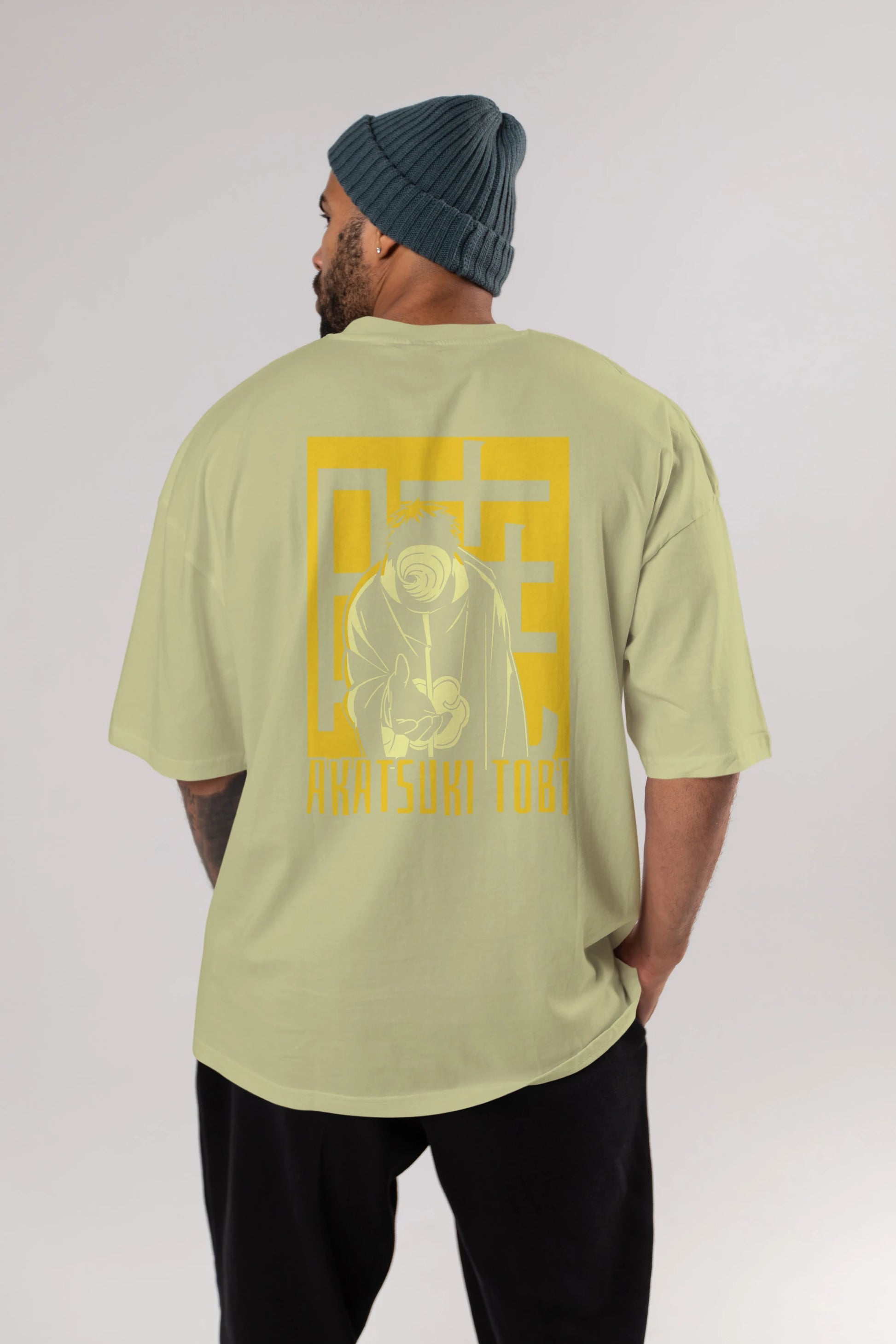 AKATSUKI OBITO NARUTO Anime Arka Baskılı Oversize t-shirt Erkek Kadın Unisex