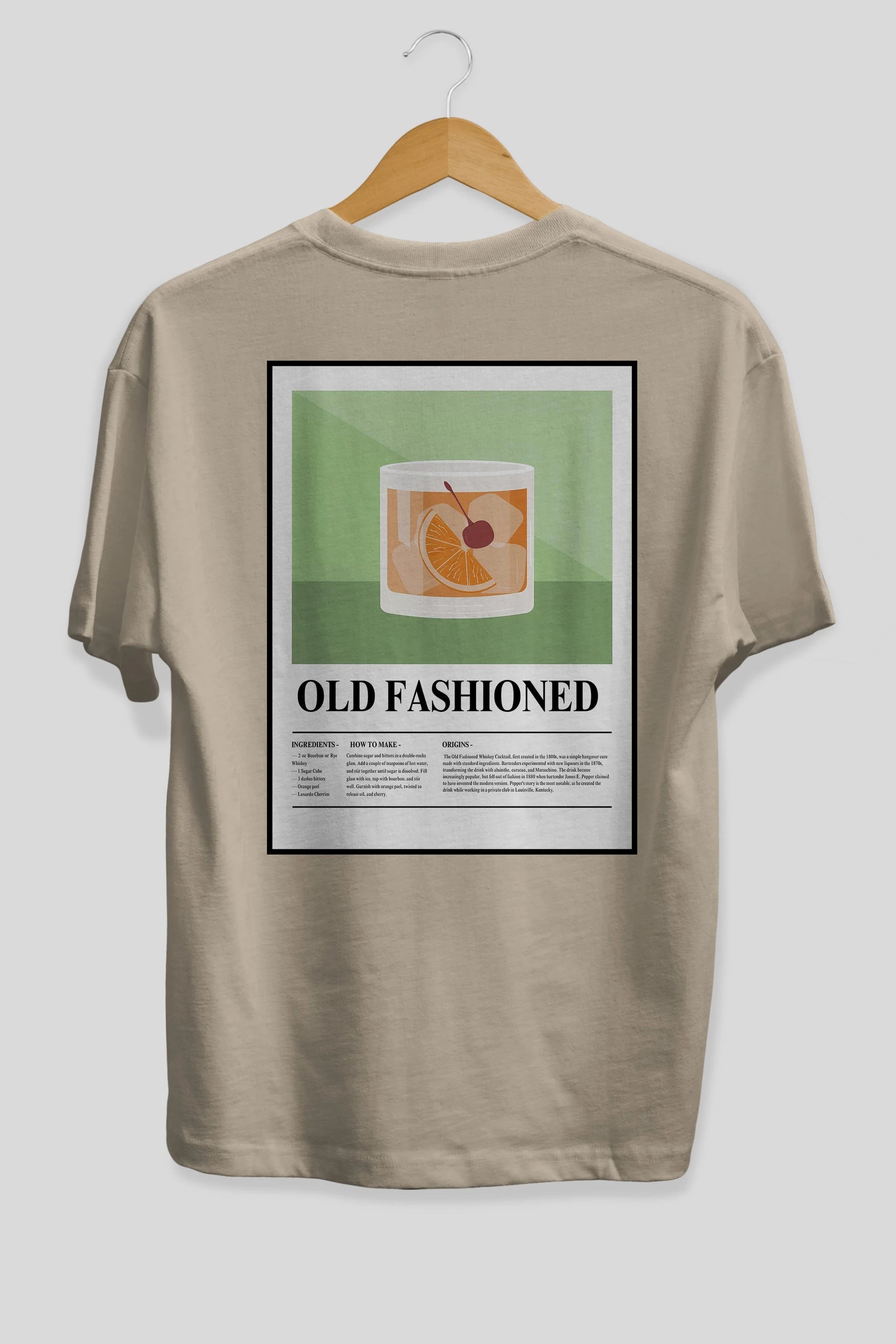 Old Fashioned Arka Baskılı Oversize t-shirt Erkek Kadın Unisex %100 Pamuk Bisiklet Yaka tişort