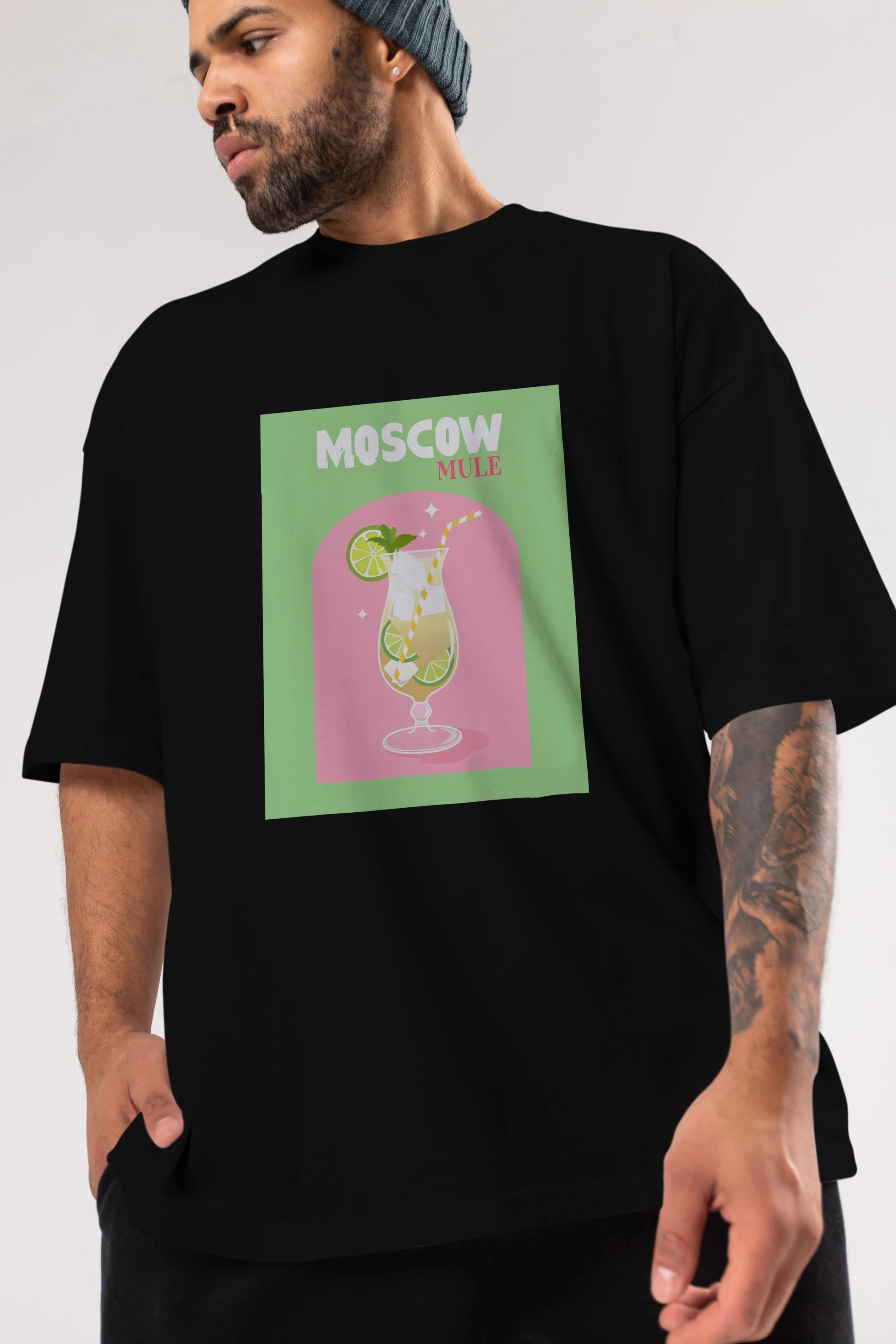 Moscow Mule 5 Ön Baskılı Oversize t-shirt Erkek Kadın Unisex %100 Pamuk Bisiklet Yaka tişort