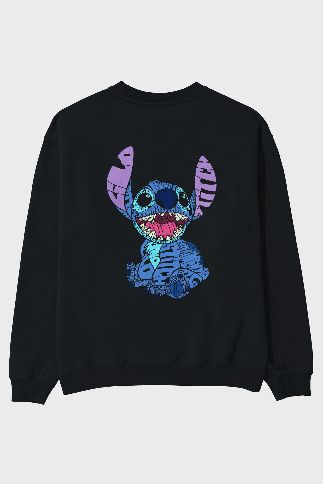 Stitch Arka Baskılı Oversize Sweatshirt Erkek Kadın Unisex