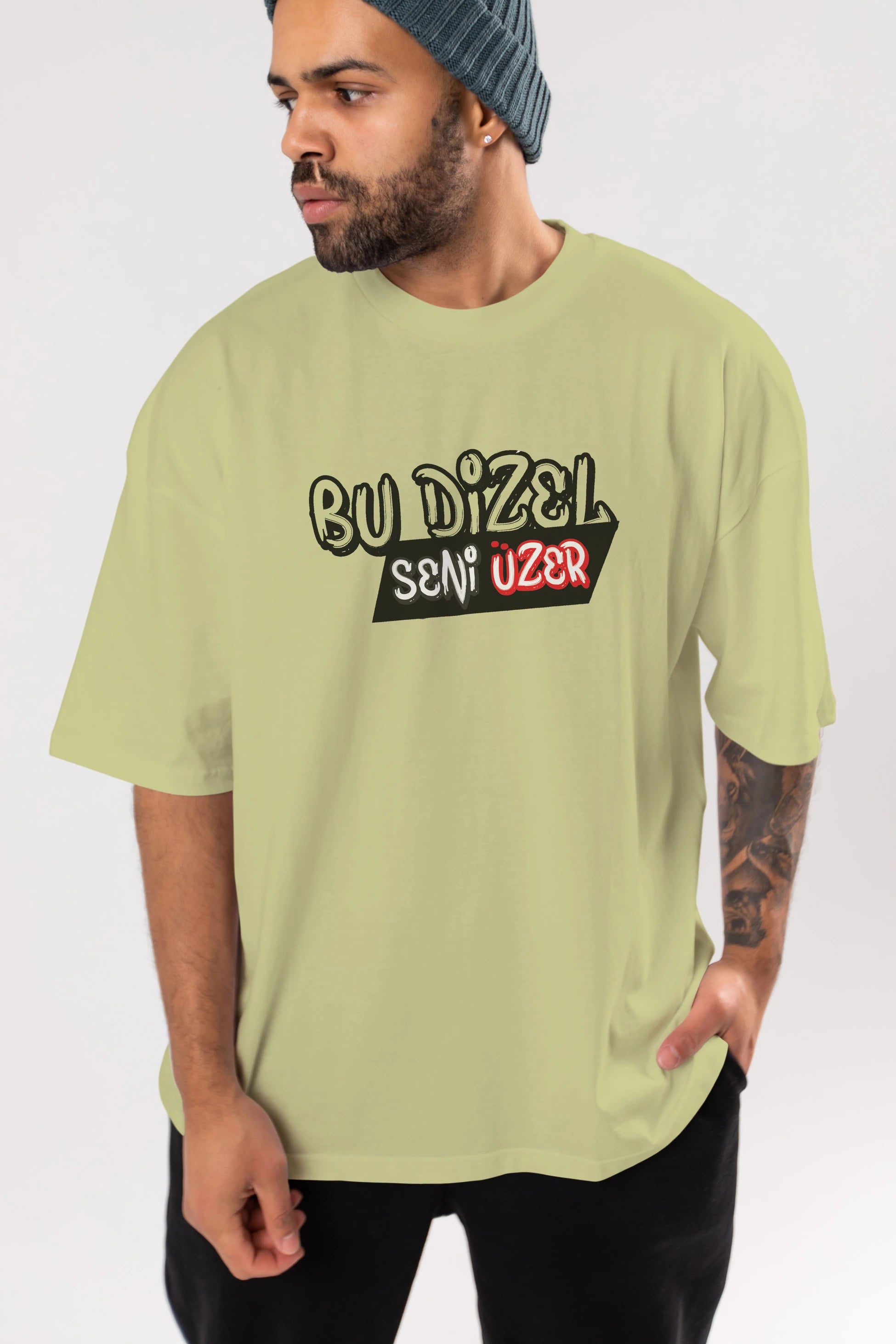 Bu Dizel Seni Üzer Ön Baskılı Oversize t-shirt %100 pamuk Erkek Kadın Unisex