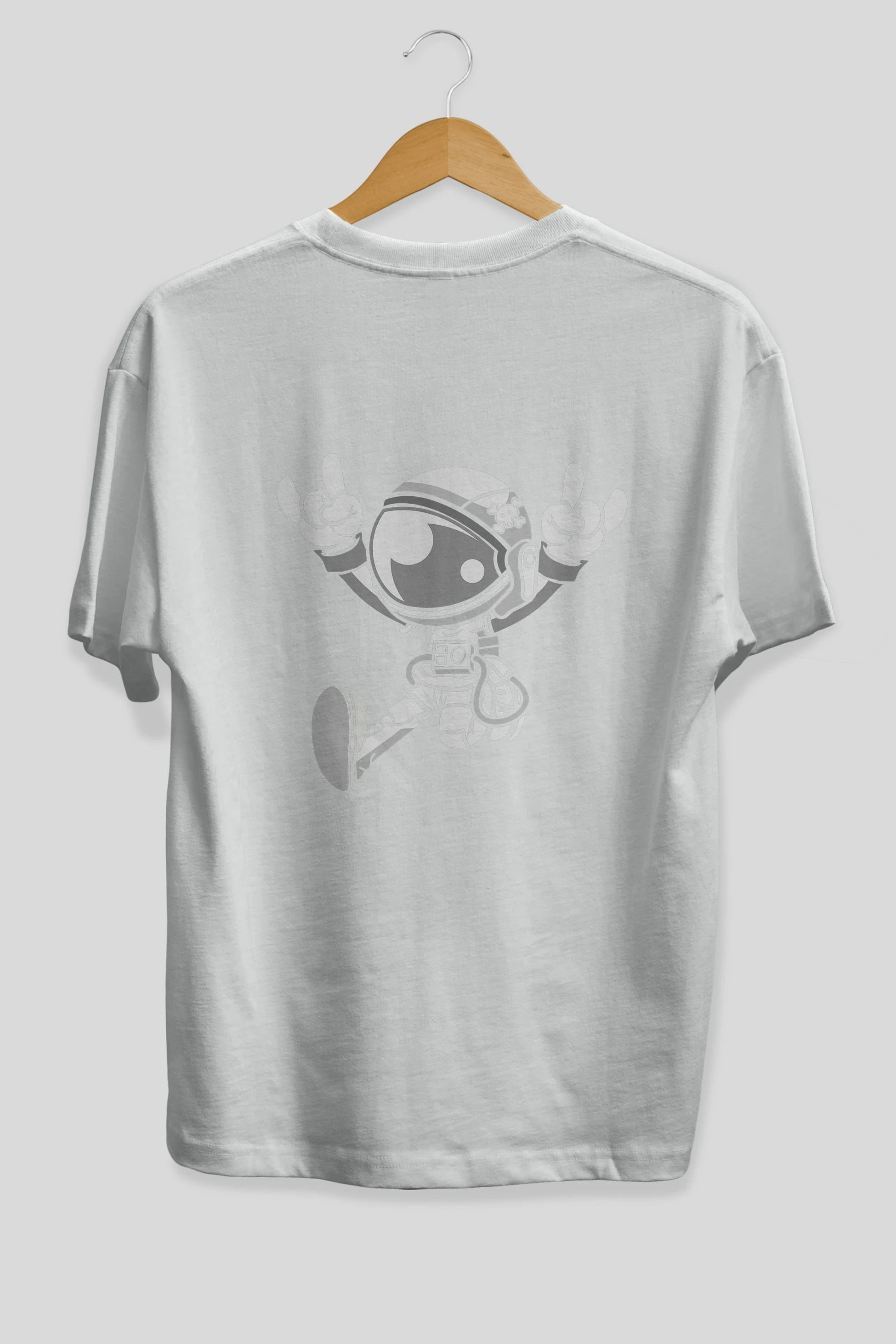 Astronaut Metal Arka Baskılı Oversize t-shirt Erkek Kadın Unisex %100 Pamuk tişort