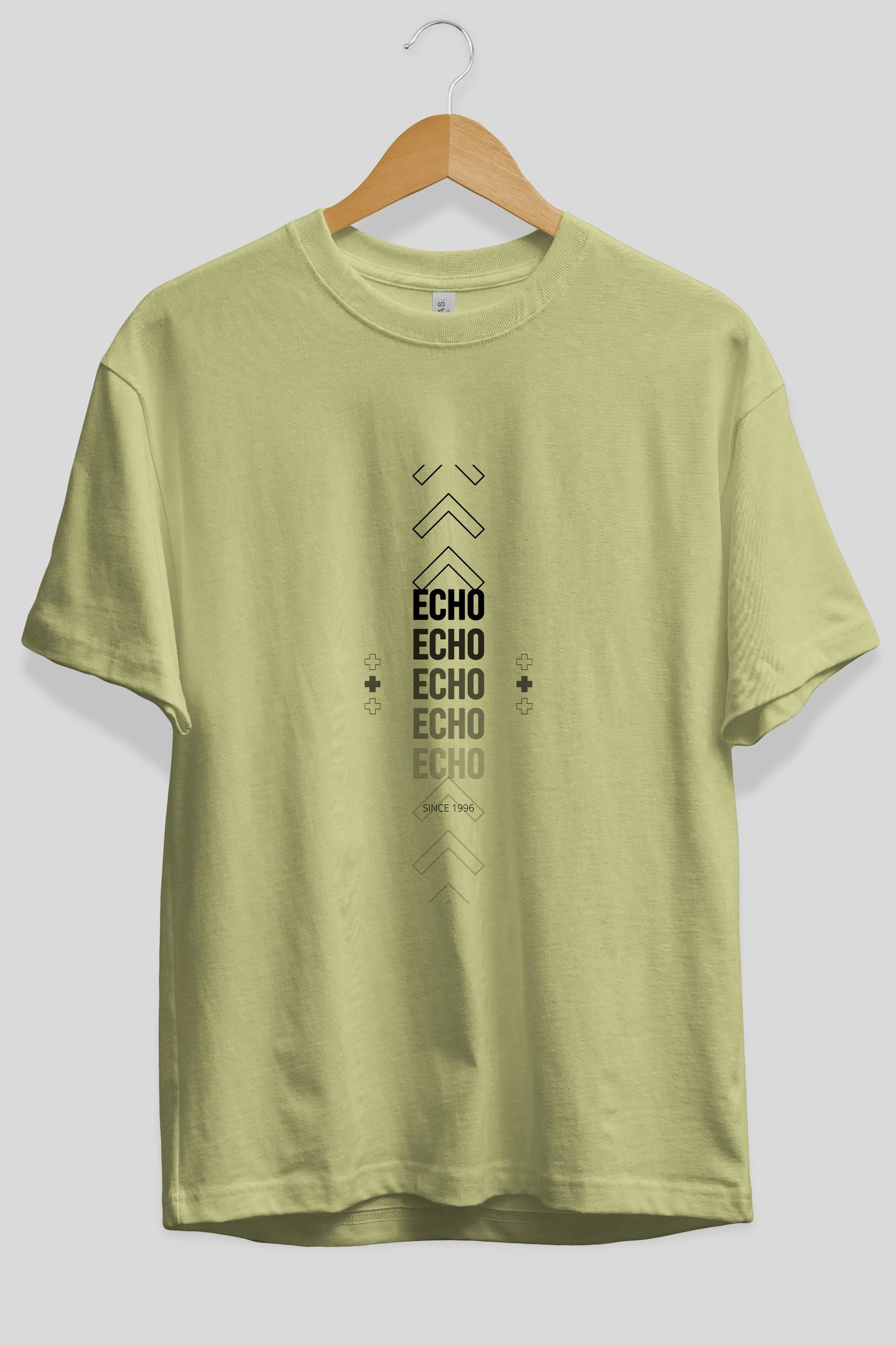 Echo Yazılı Ön Baskılı Oversize t-shirt Erkek Kadın Unisex