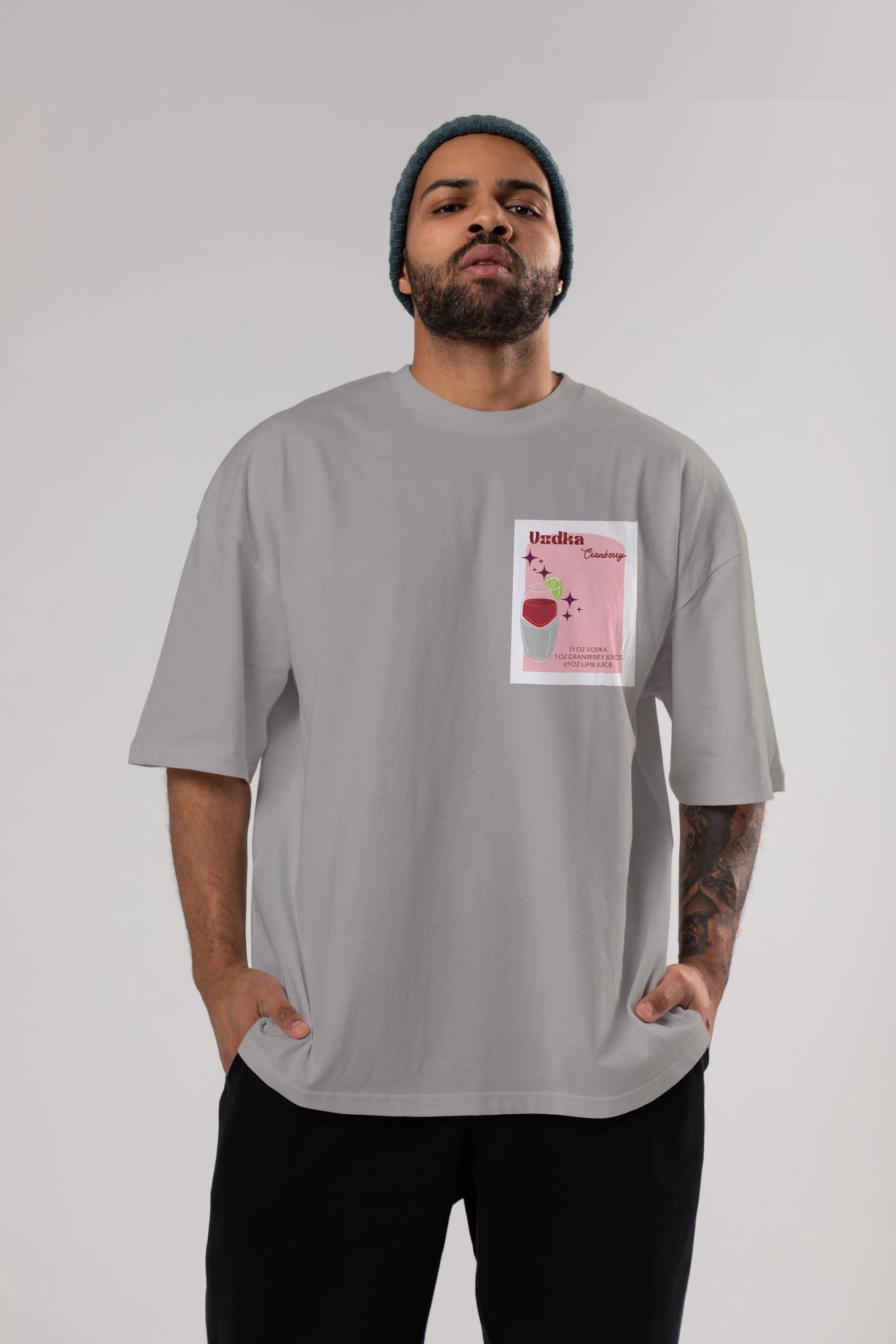 Vodka Cranberry 2 Ön Sol Baskılı Oversize t-shirt Erkek Kadın Unisex %100 Pamuk Bisiklet Yaka tişort
