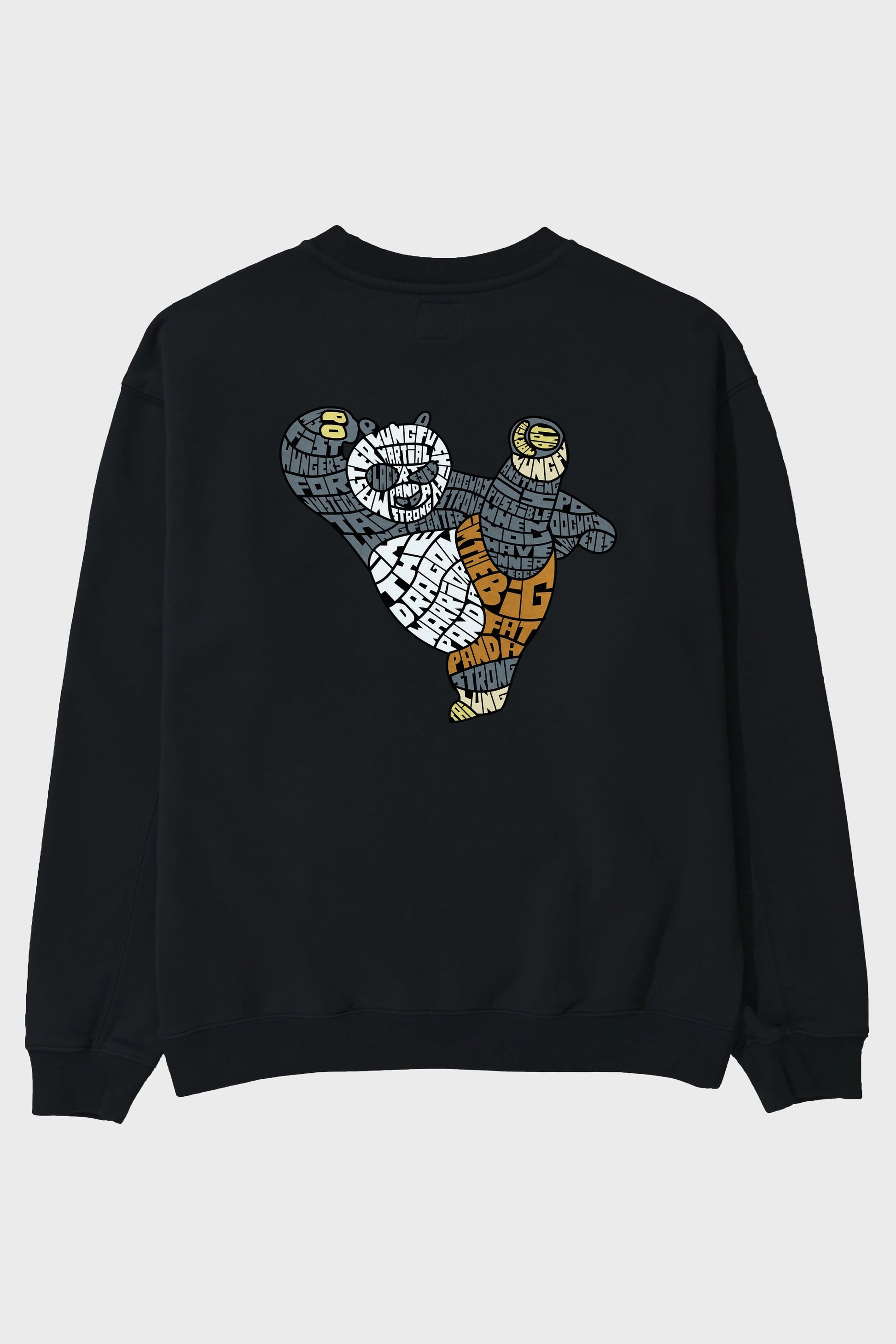 Warrior Panda Arka Baskılı Oversize Sweatshirt Erkek Kadın Unisex