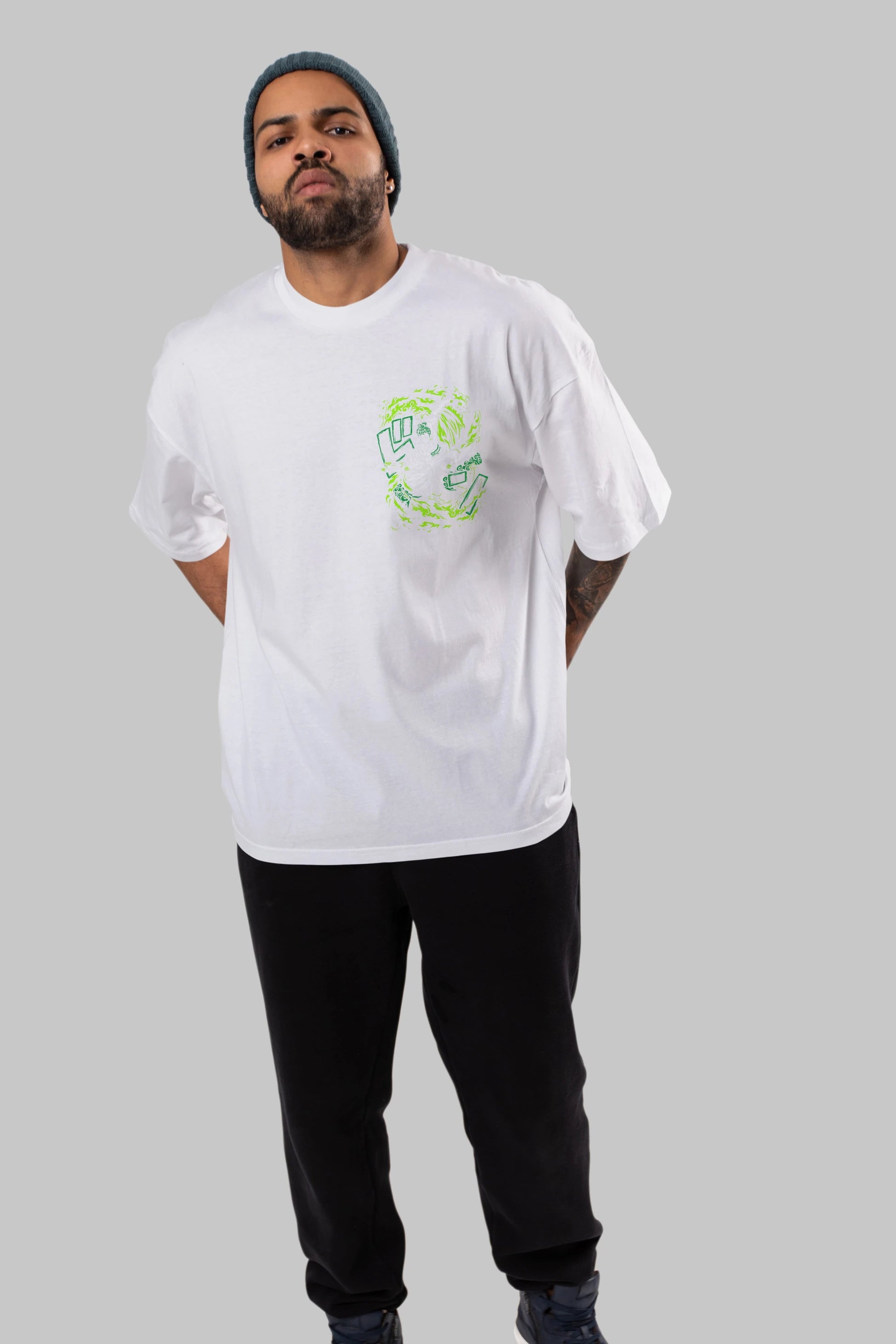 ZORO-ONE PIECE (2) Ön Sol Baskılı Oversize t-shirt Erkek Kadın Unisex %100 Pamuk Bisiklet Yaka tişort