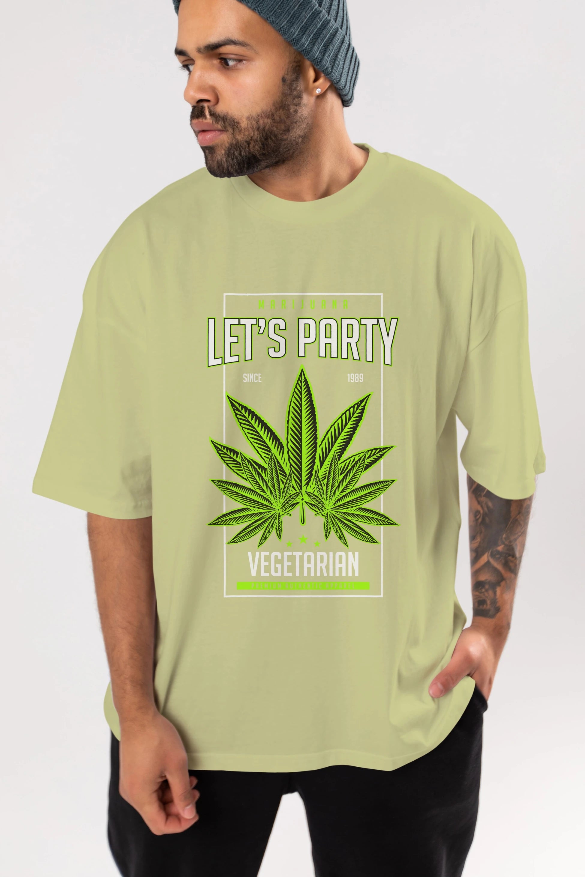 Lets Party Ön Baskılı Oversize t-shirt Erkek Kadın Unisex