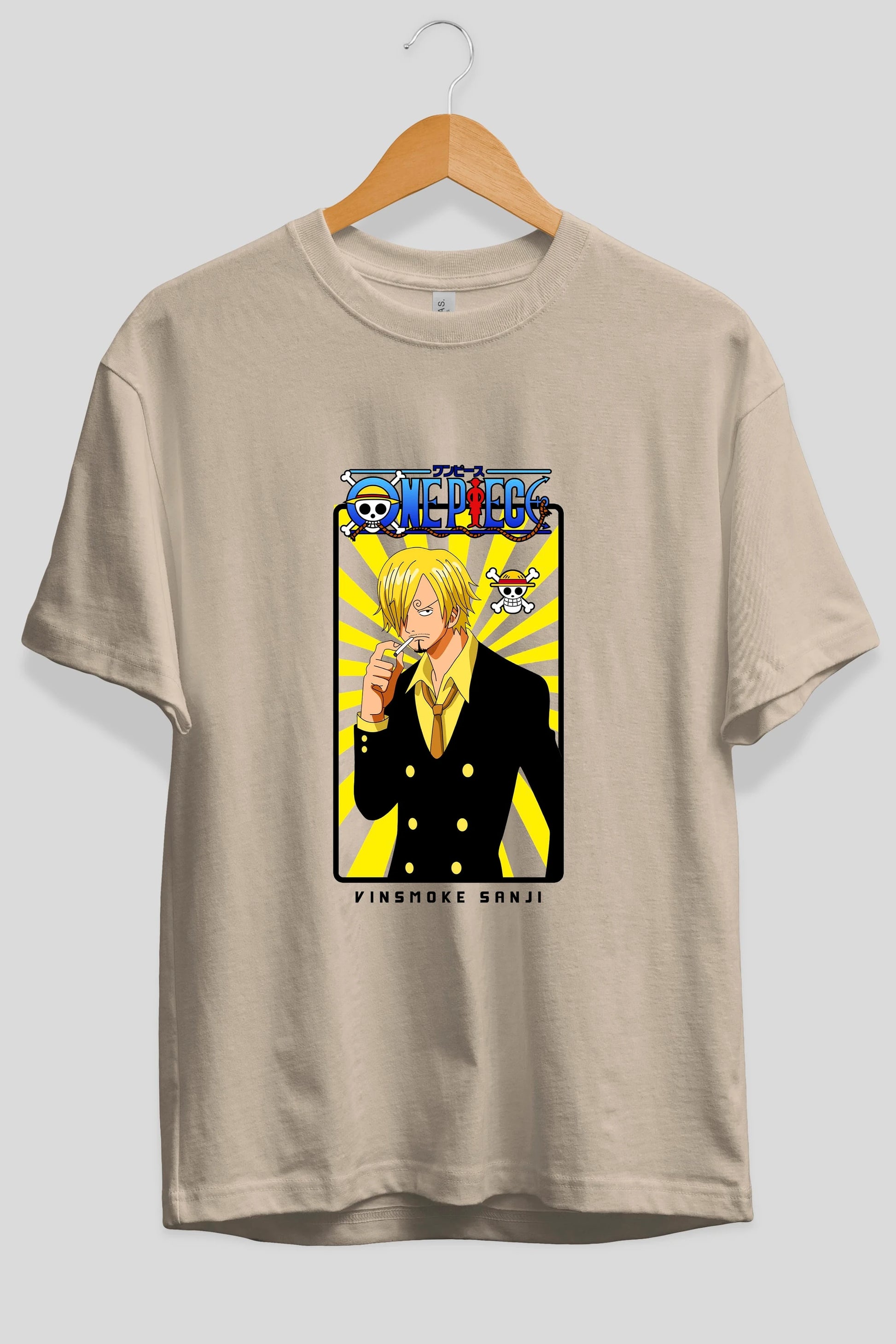 Sanji 4 Anime Ön Baskılı Oversize t-shirt Erkek Kadın Unisex
