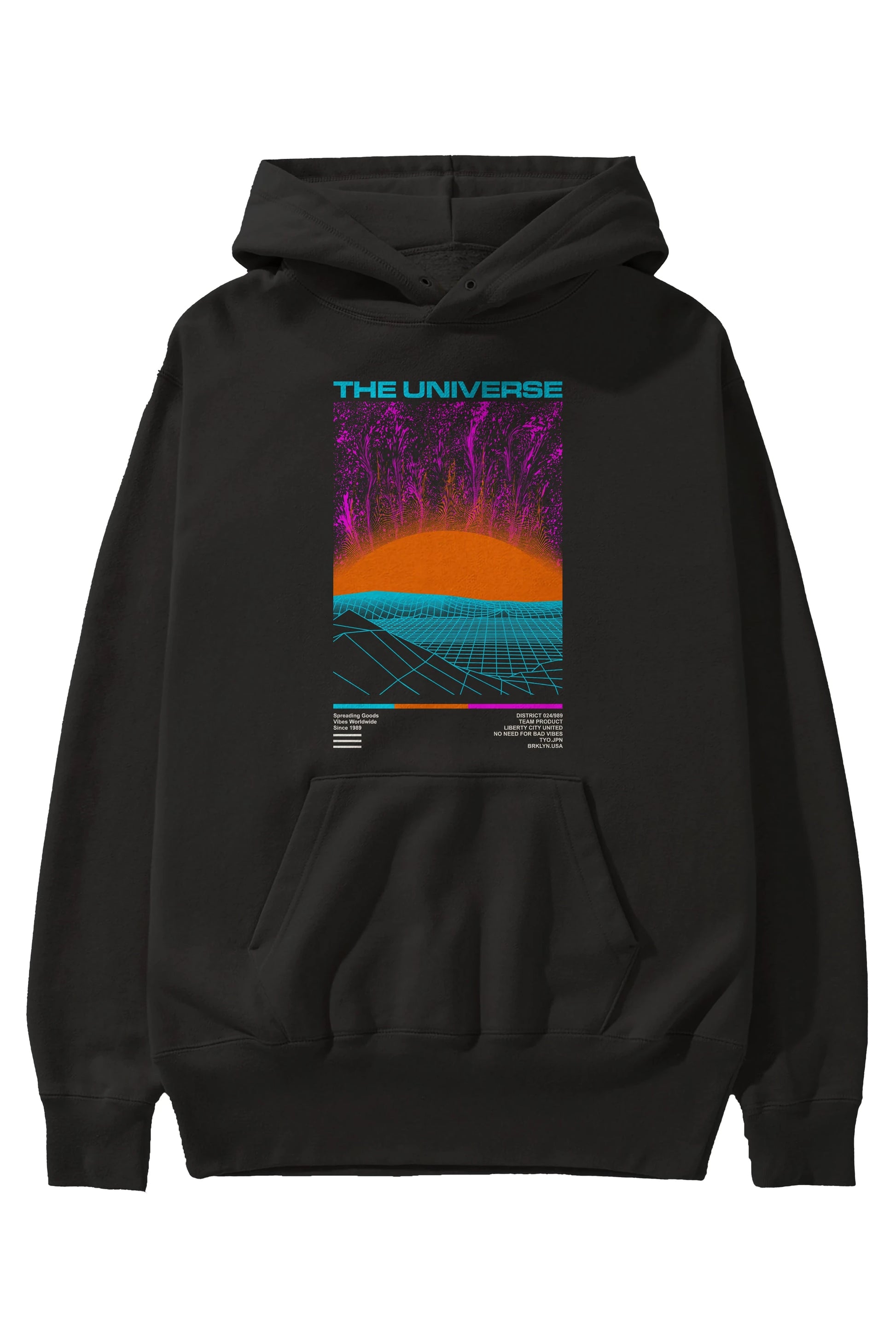 The Universe Ön Baskılı Hoodie Oversize Kapüşonlu Sweatshirt Erkek Kadın Unisex