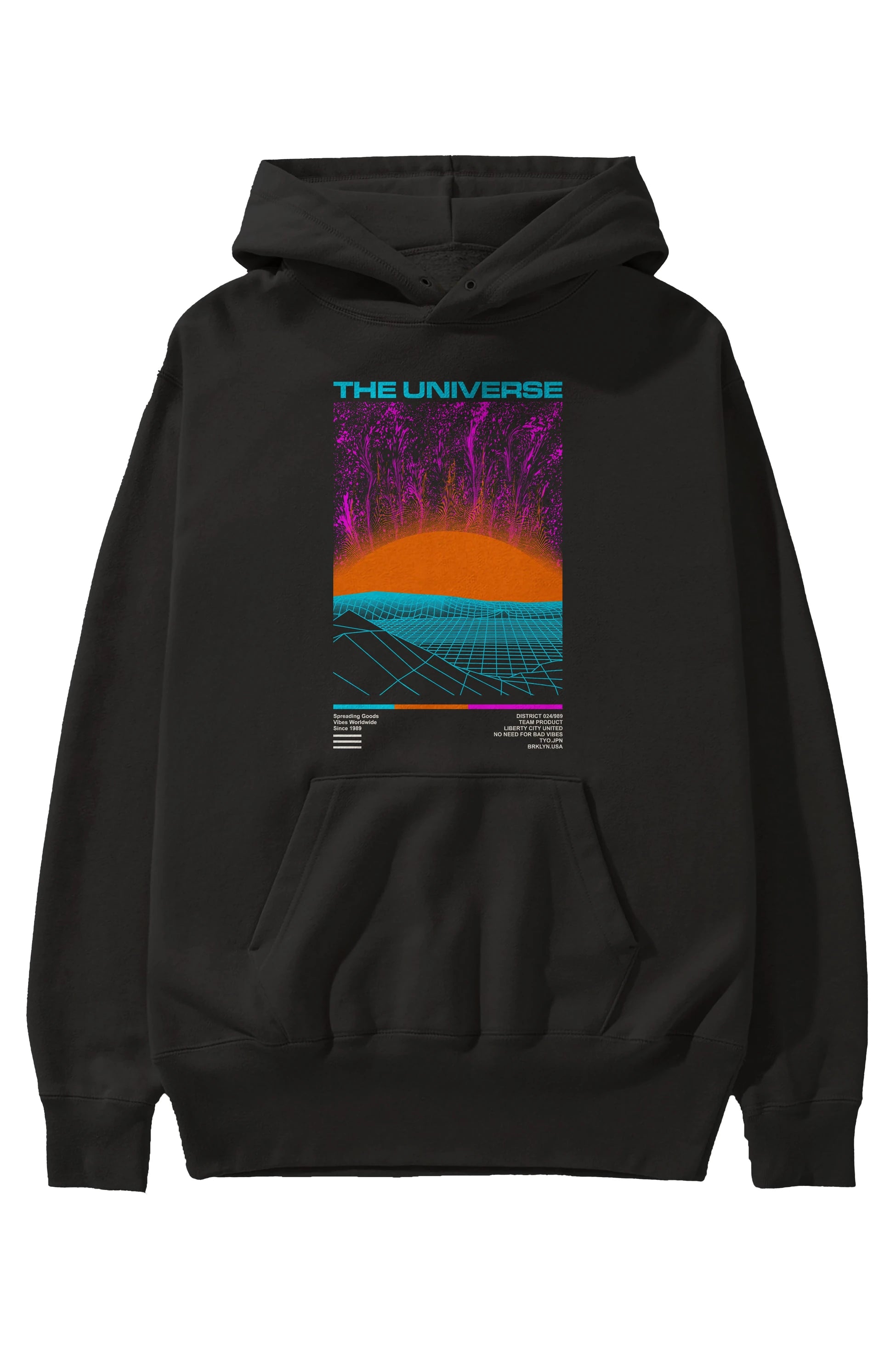 The Universe Ön Baskılı Hoodie Oversize Kapüşonlu Sweatshirt Erkek Kadın Unisex