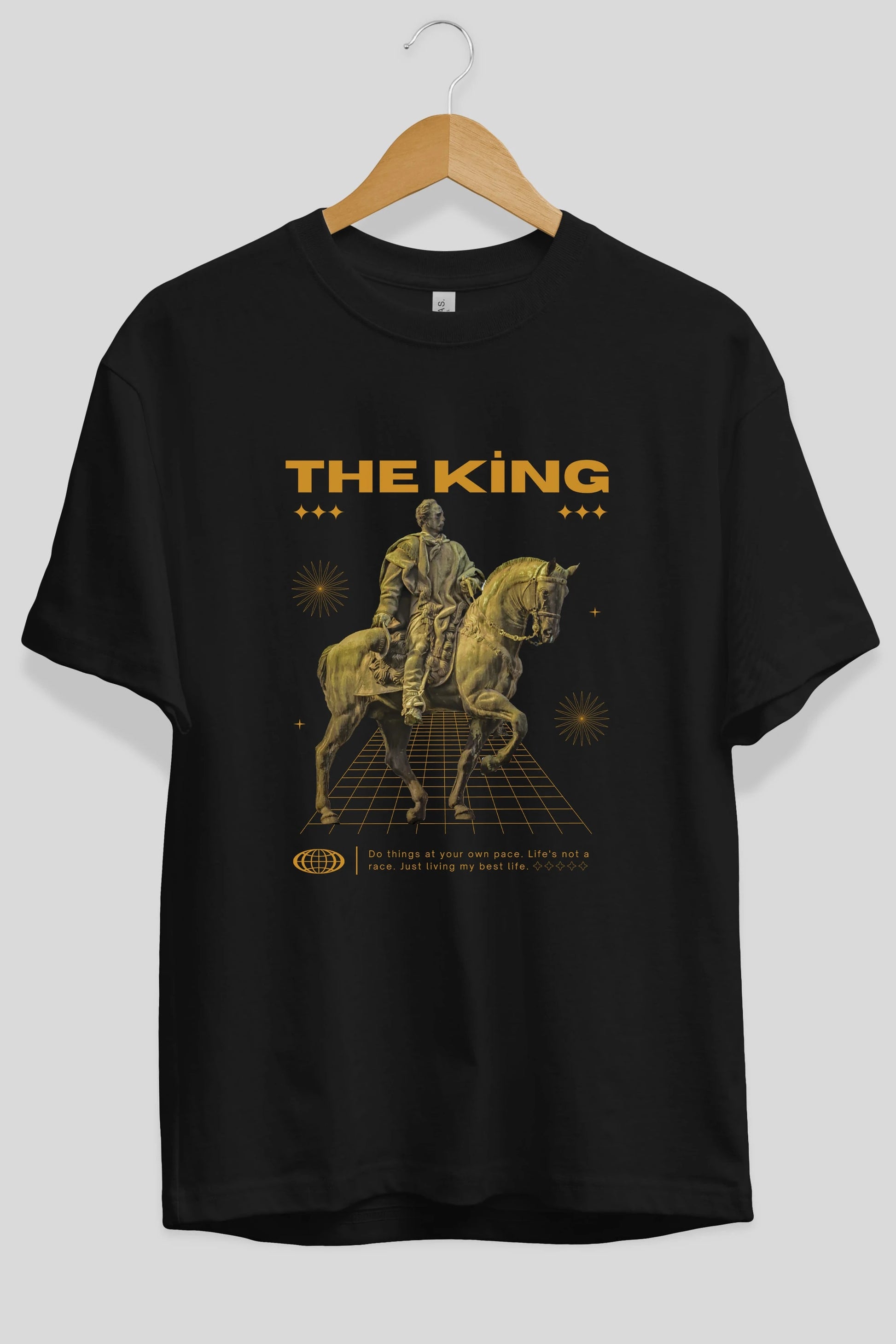 The King Yazılı Ön Baskılı Oversize t-shirt Erkek Kadın Unisex