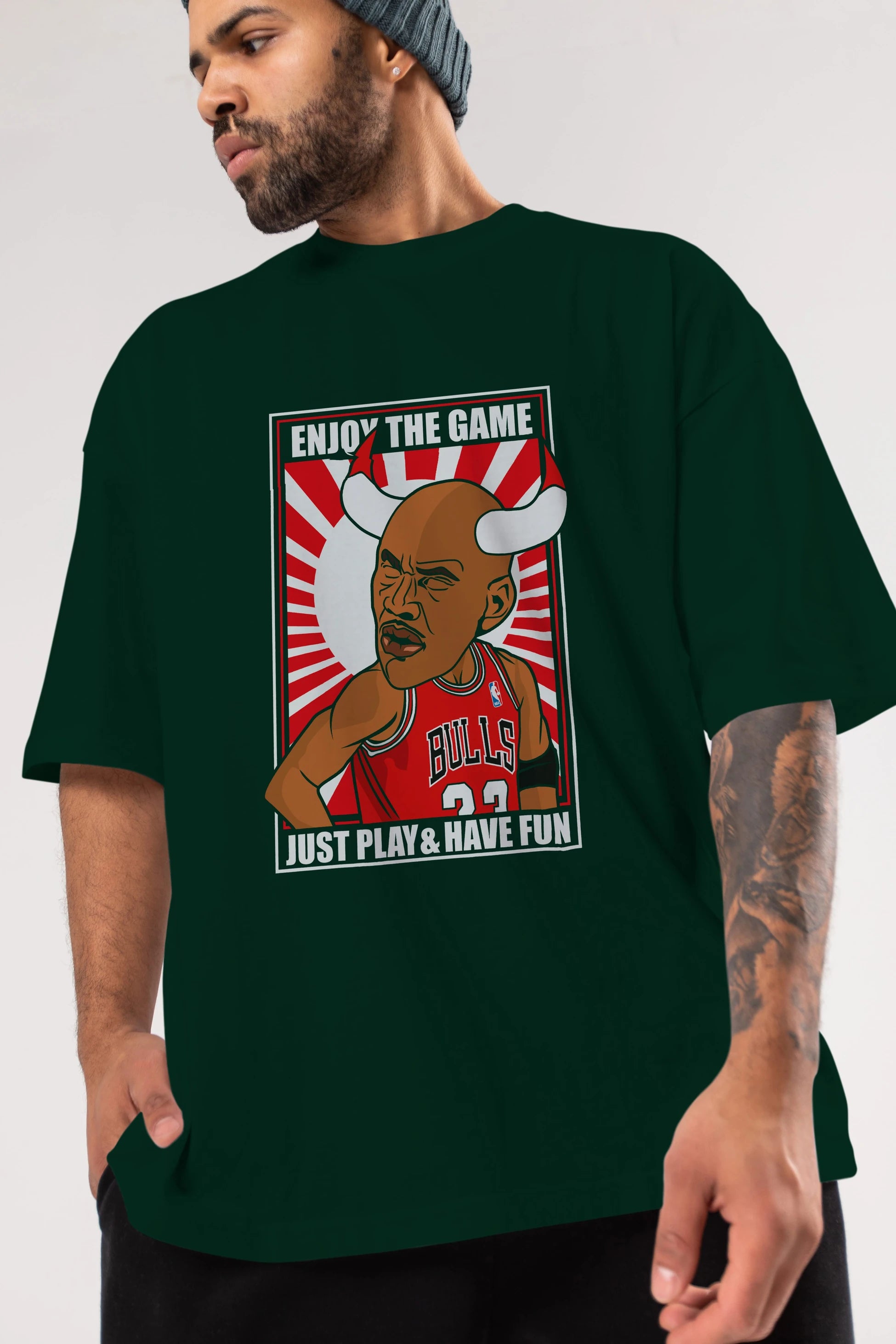Michael Jordan Ön Baskılı Oversize t-shirt Erkek Kadın Unisex %100 Pamuk tişort