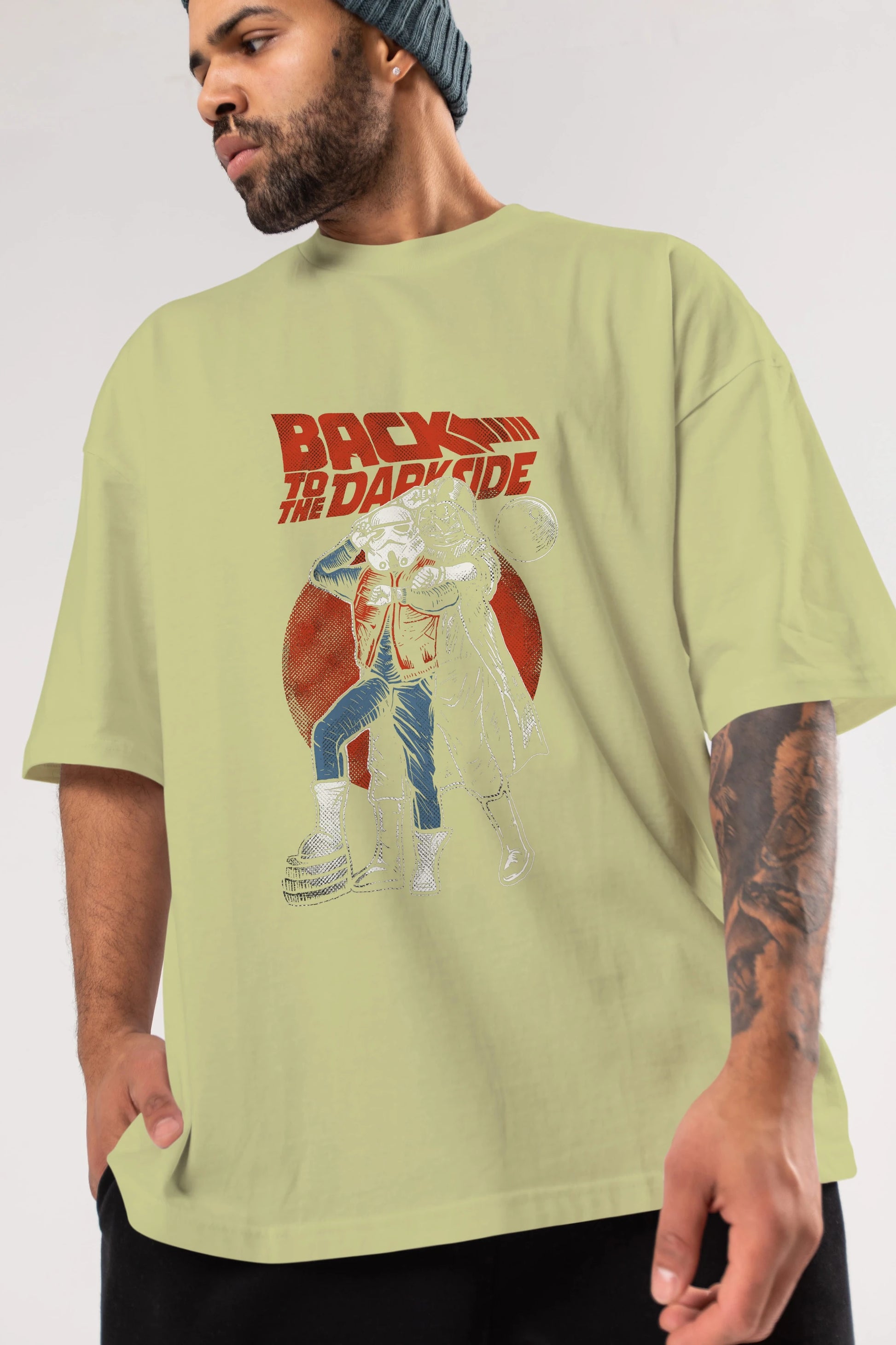 Back To The Darkside Ön Baskılı Oversize t-shirt Erkek Kadın Unisex %100 Pamuk tişort