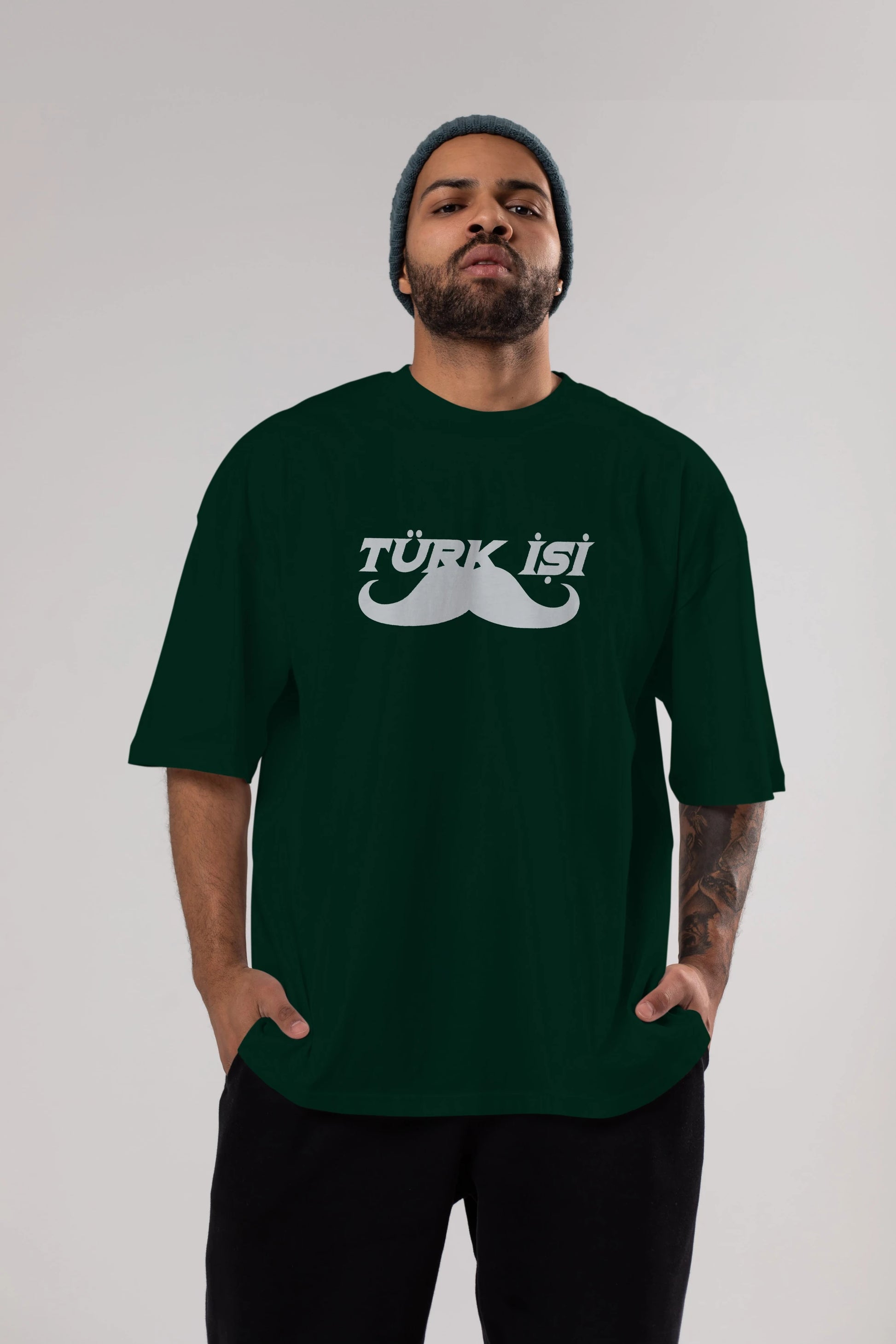 Türk İşi Ön Baskılı Oversize t-shirt %100 pamuk Erkek Kadın Unisex