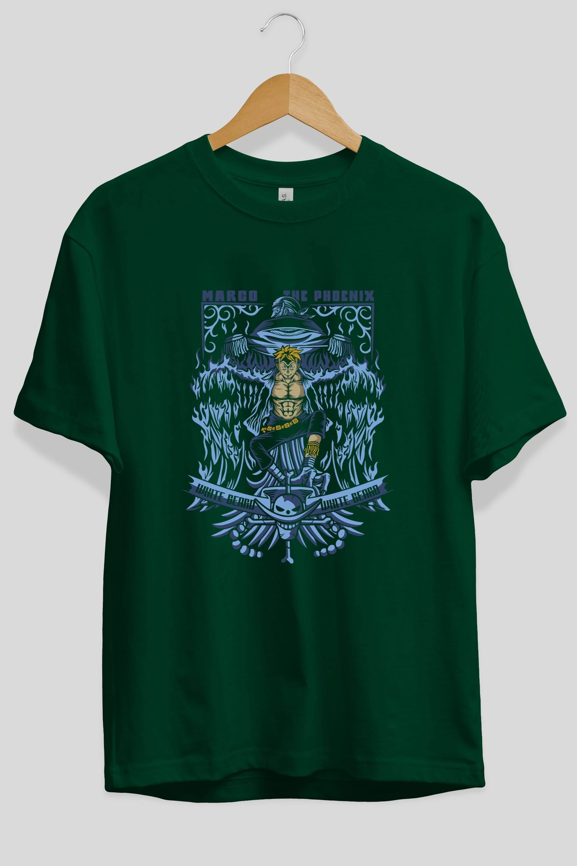 MARCO EL FENIX One Piece Anime Ön Baskılı Oversize t-shirt %100 pamuk Erkek Kadın Unisex