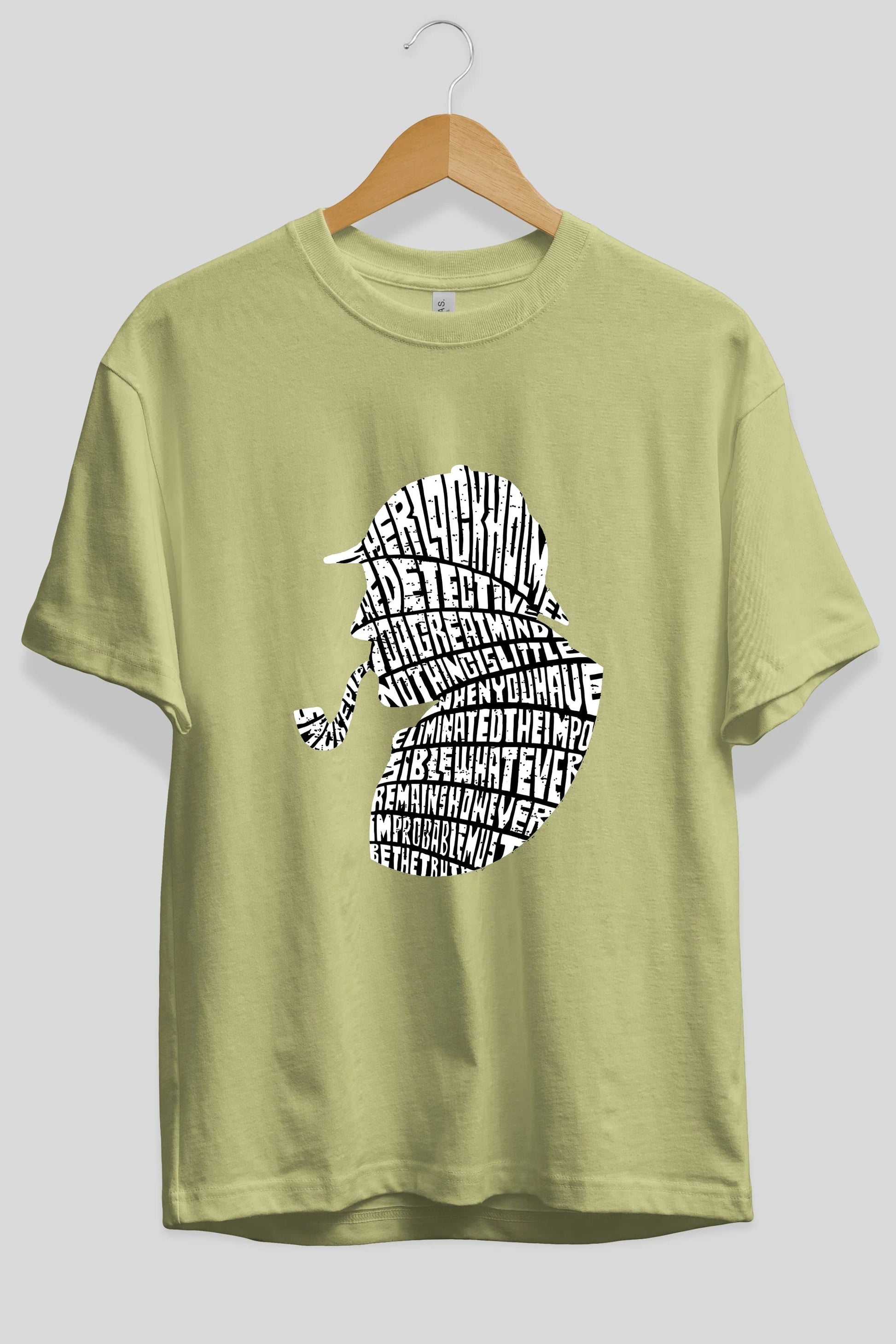 Holmes Ön Baskılı Oversize t-shirt %100 pamuk Erkek Kadın Unisex