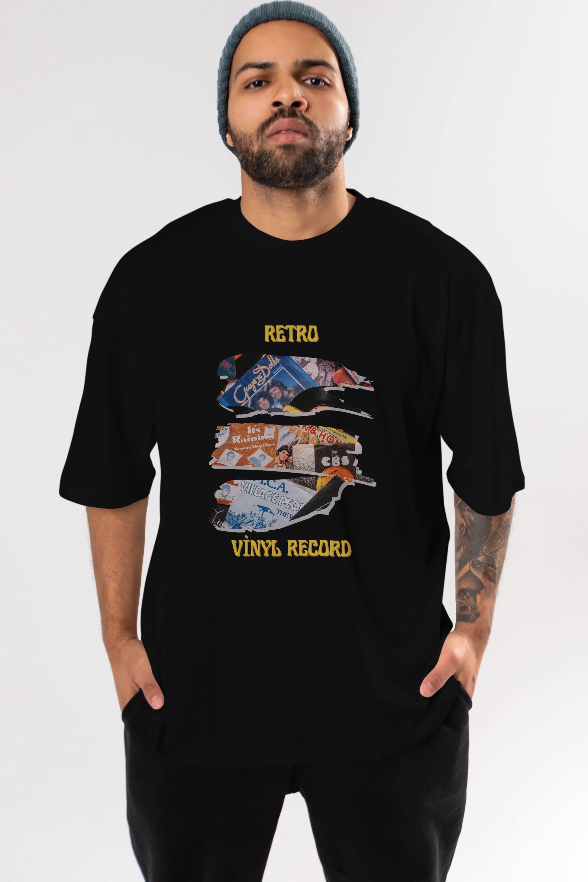 Retro Design Ön Baskılı Oversize t-shirt Erkek Kadın Unisex