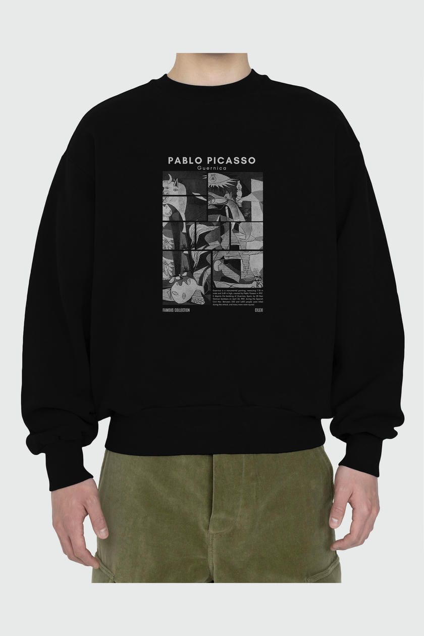 Pablo Picasso Guernica ön Baskılı Oversize Sweatshirt Erkek Kadın Unisex