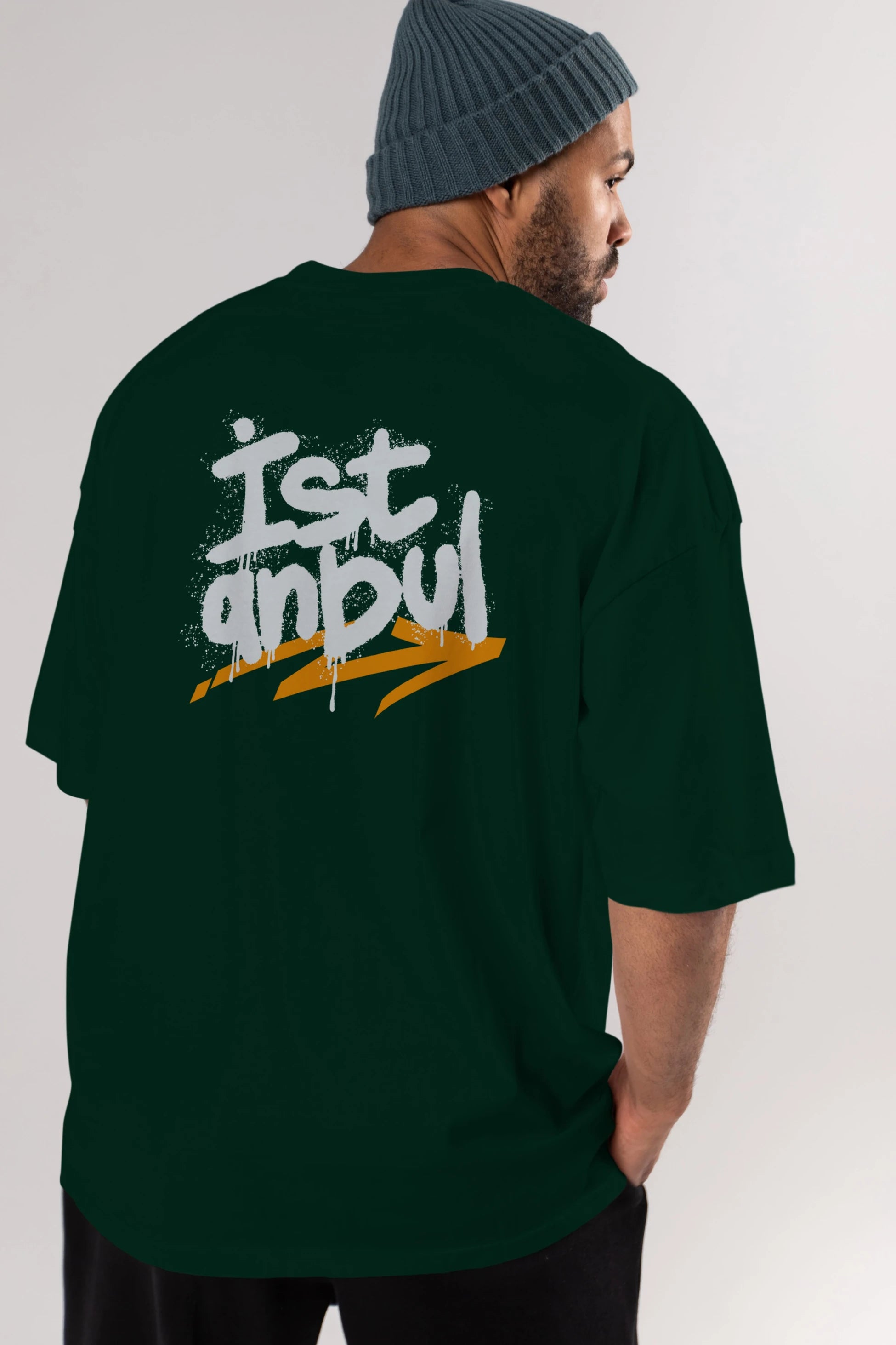 istanbul Yazılı Arka Baskılı Oversize t-shirt Erkek Kadın Unisex