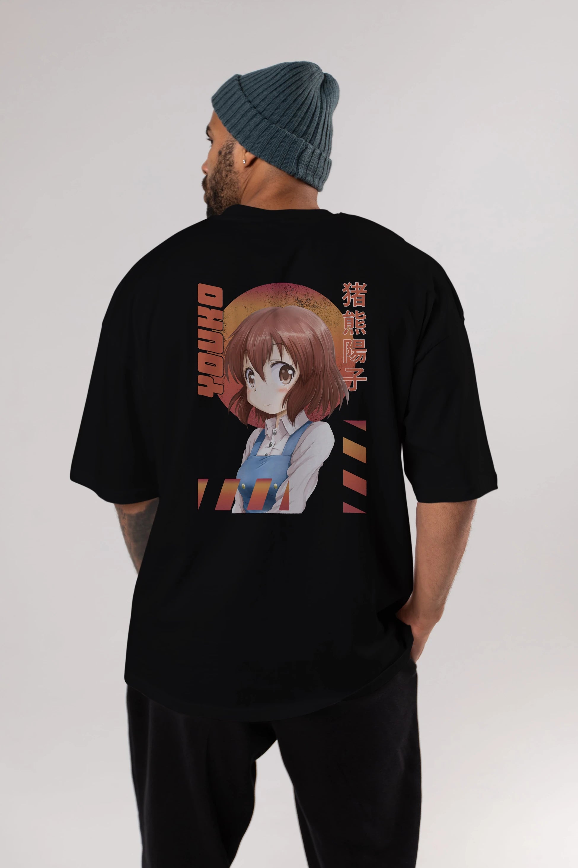 Youko Inokuma 5 Anime Arka Baskılı Oversize t-shirt Erkek Kadın Unisex