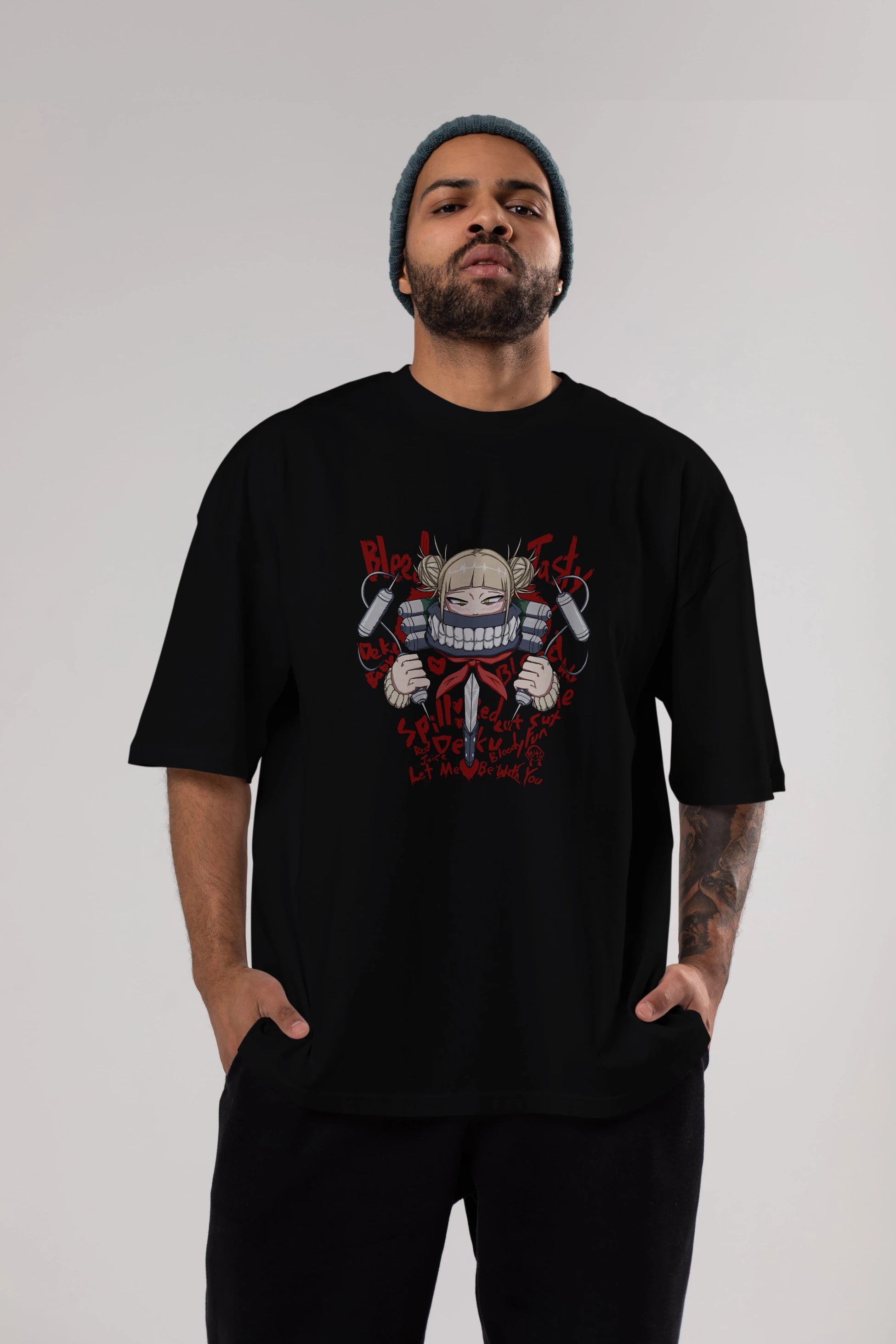 Himiko Toga 1 Anime Ön Baskılı Oversize t-shirt %100 pamuk Erkek Kadın Unisex