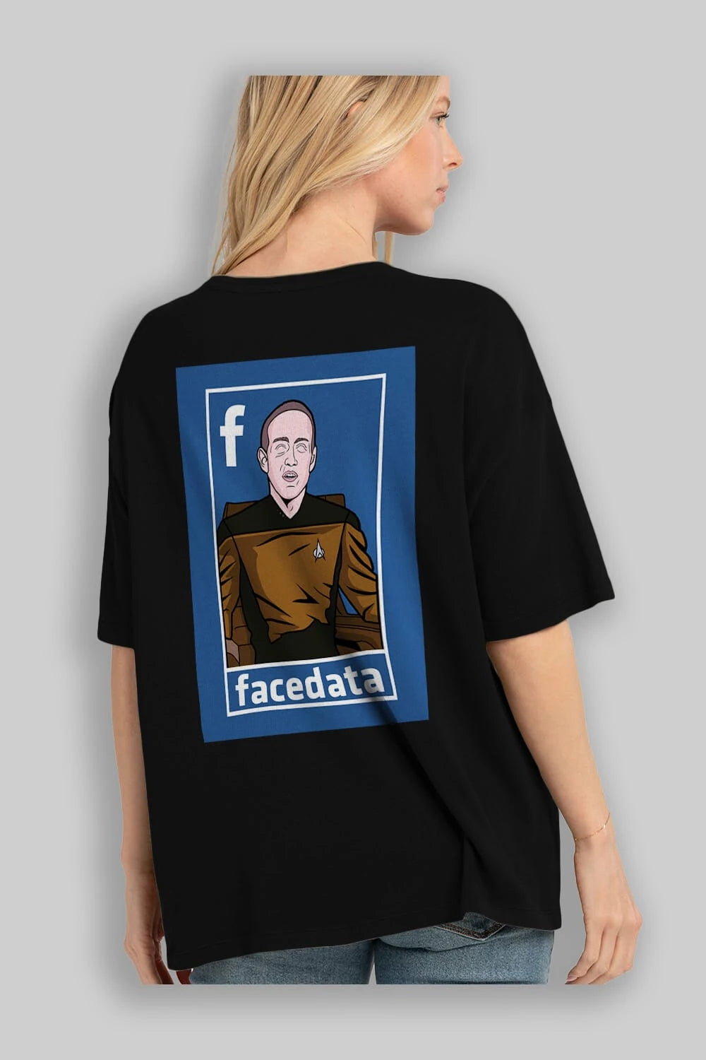 Zukerberg Data Arka Baskılı Oversize t-shirt Erkek Kadın Unisex %100 Pamuk tişort