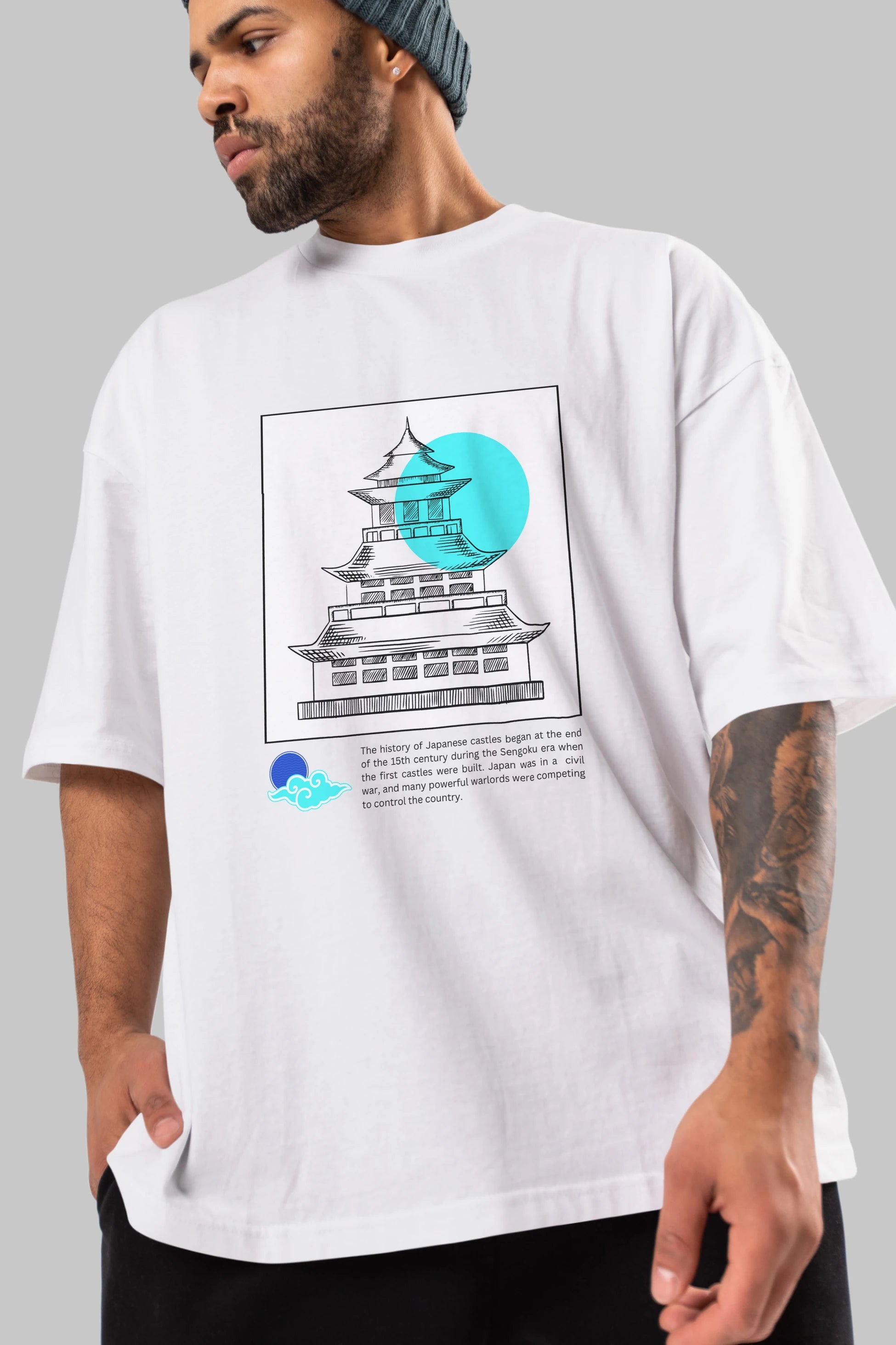 Japan Streetwear Ön Baskılı Oversize t-shirt Erkek Kadın Unisex